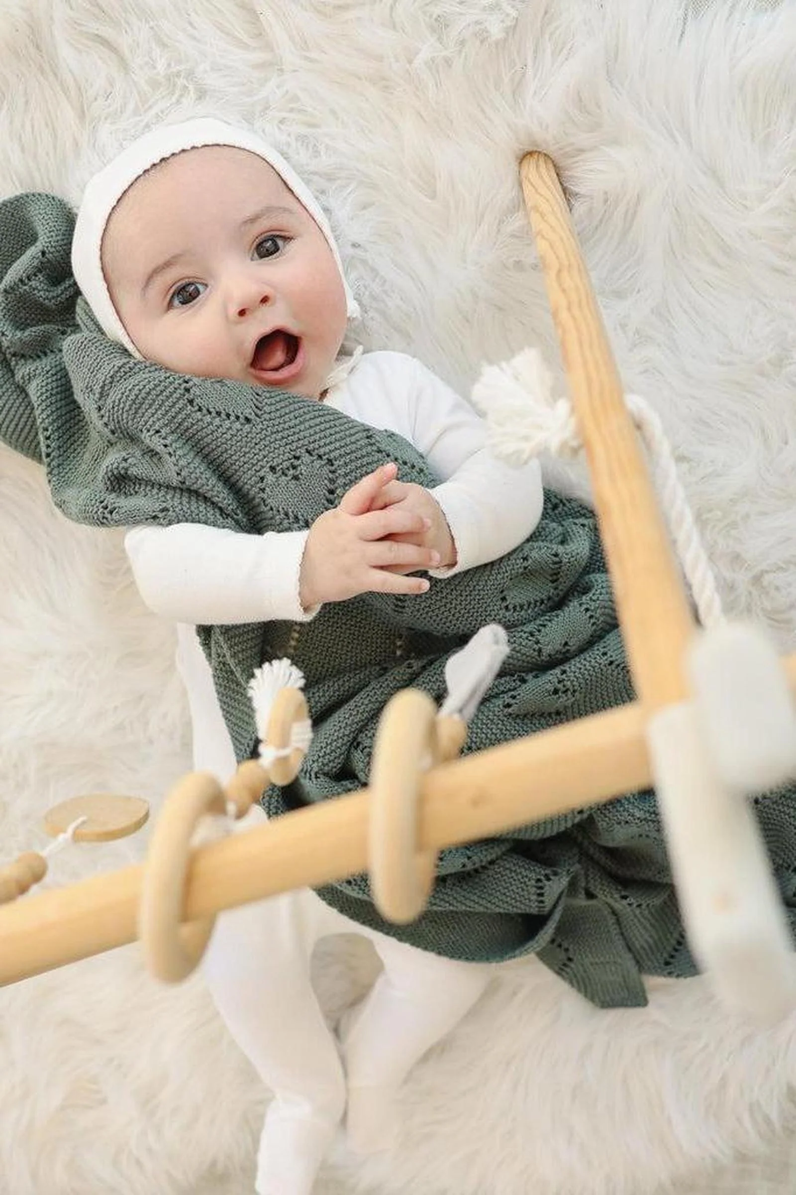 Knit Heart Luxury Swaddle Blanket, 100% OEKO Tex Pima Cotton - Image 5