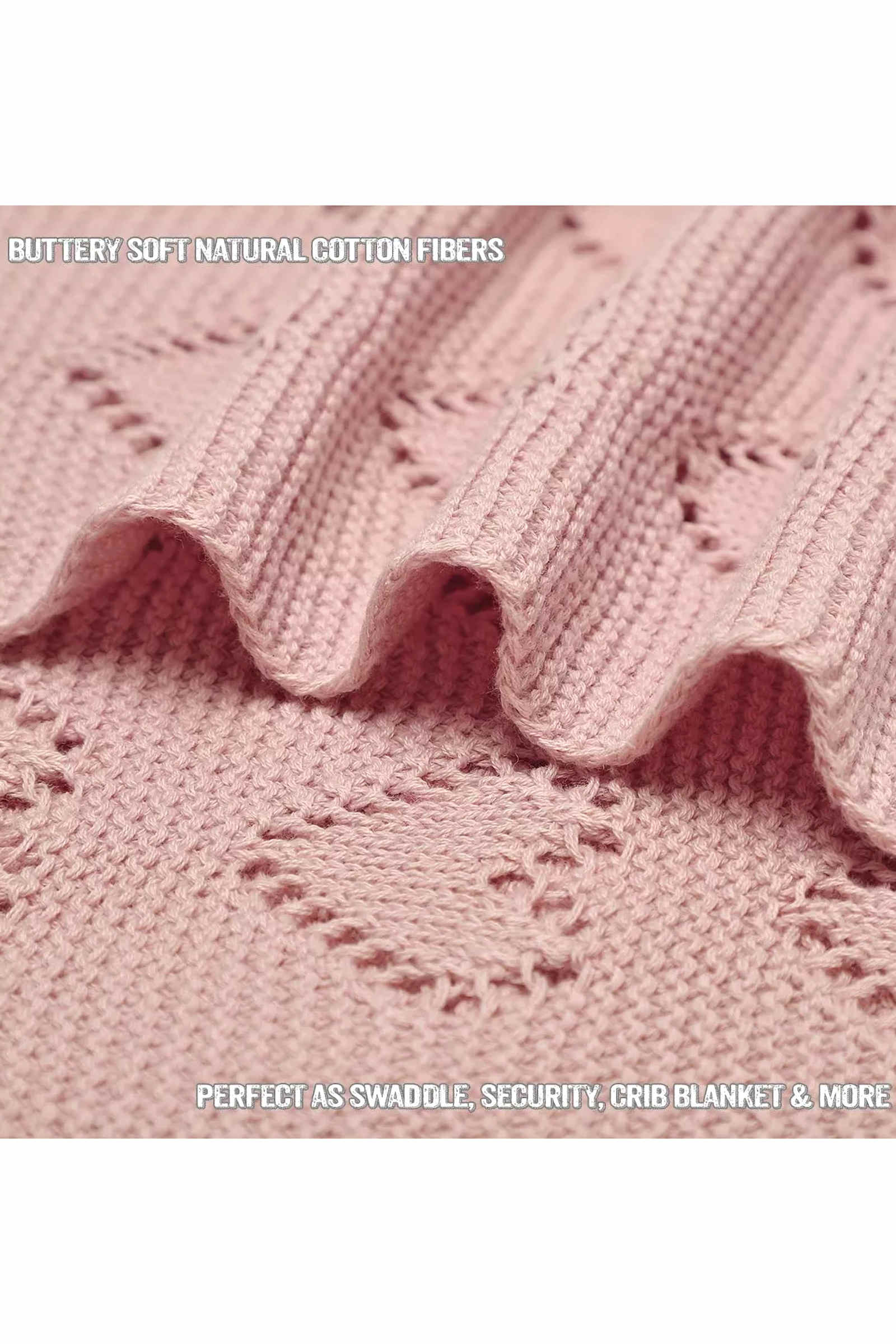 Knit Heart Luxury Swaddle Blanket, 100% OEKO Tex Pima Cotton - Image 8