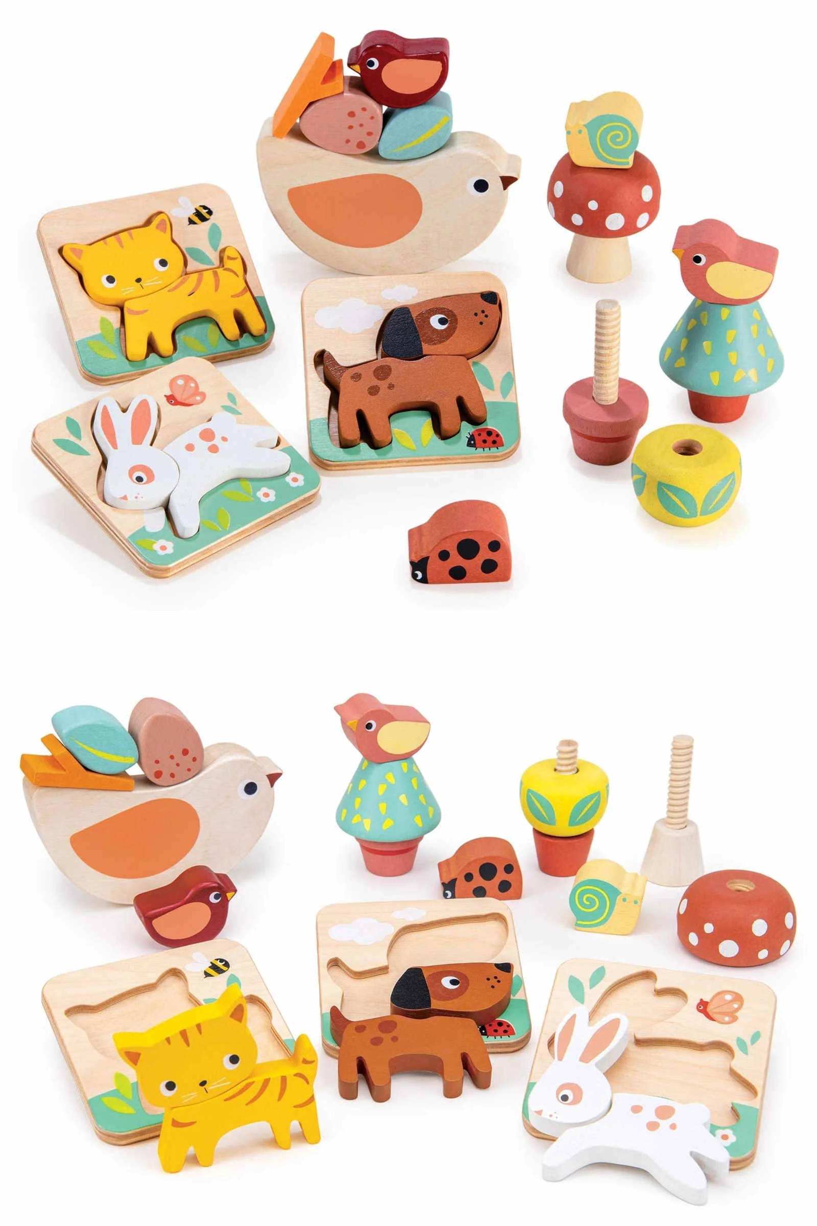 Mentari Wooden Toys, 24 Months Garden Playtime Set