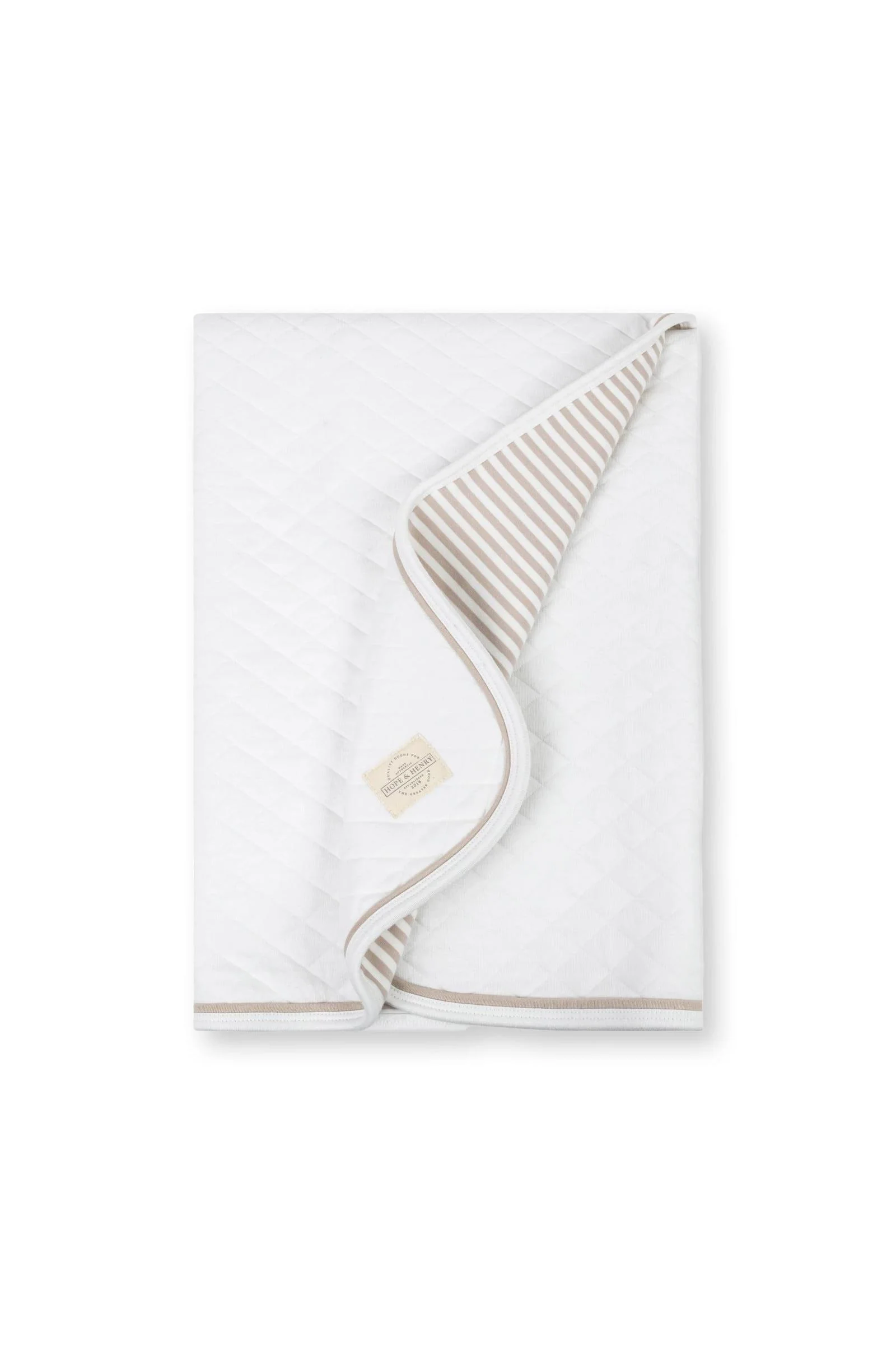 Hope & Henry 3-Piece Organic Cotton Knit Gift Set for Babies, White & Taupe, 0-12M - Image 5