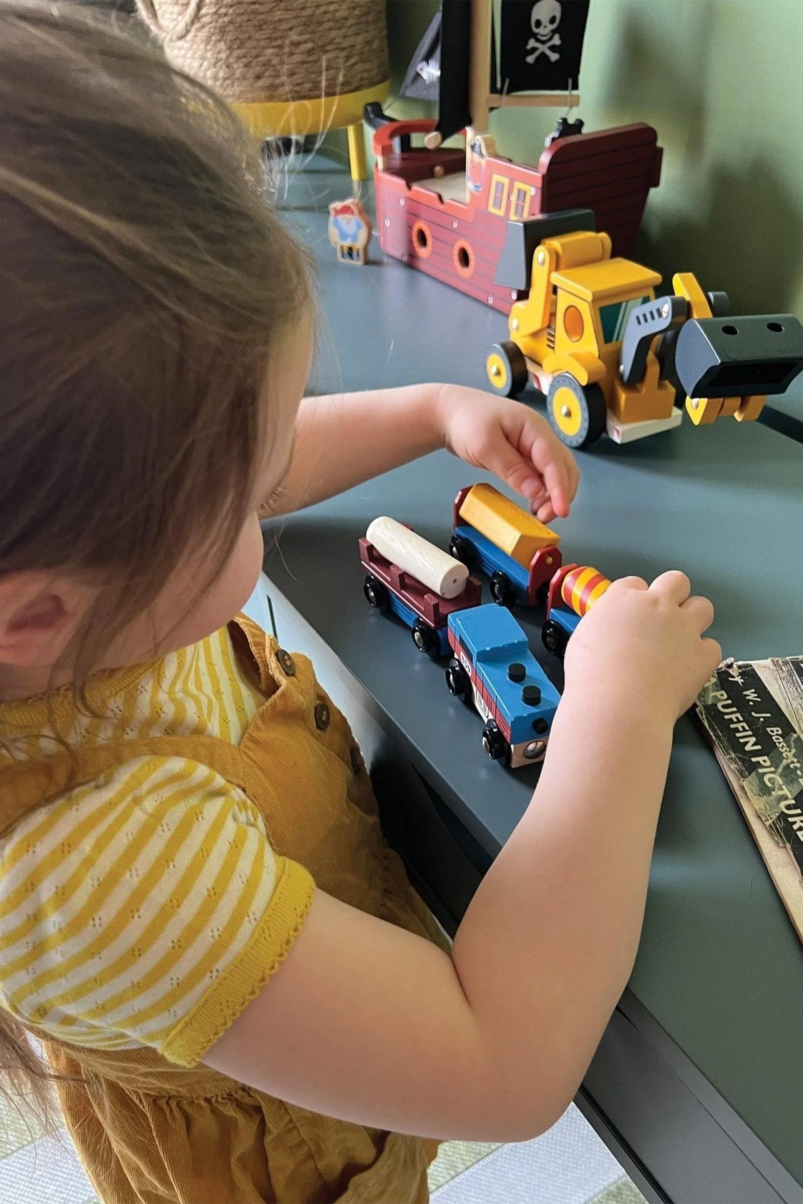 Mentari Wooden Toys, Adventure Trains Bundle, Space Rocket Train, Cargo Train, Dinosaur Train - Image 10
