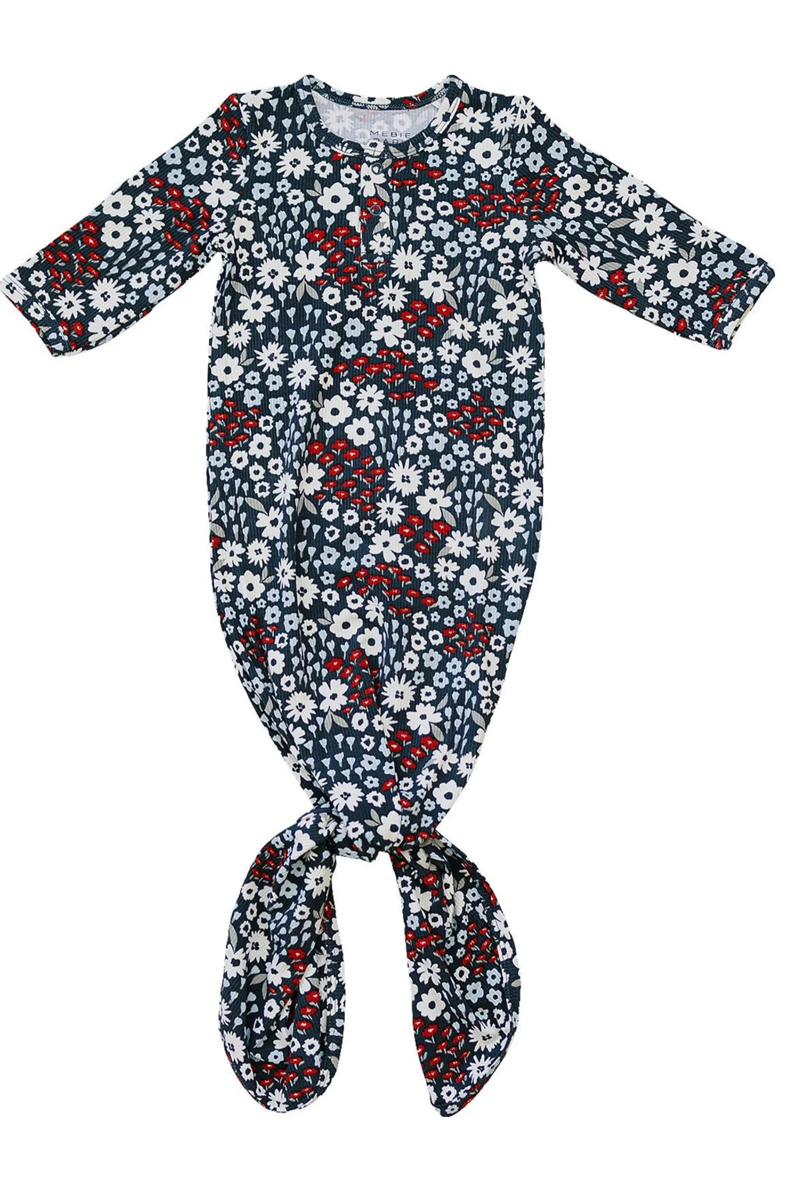 Mebie Baby Americana Floral Knot Gown, Bamboo, Baby Essentials - Image 2