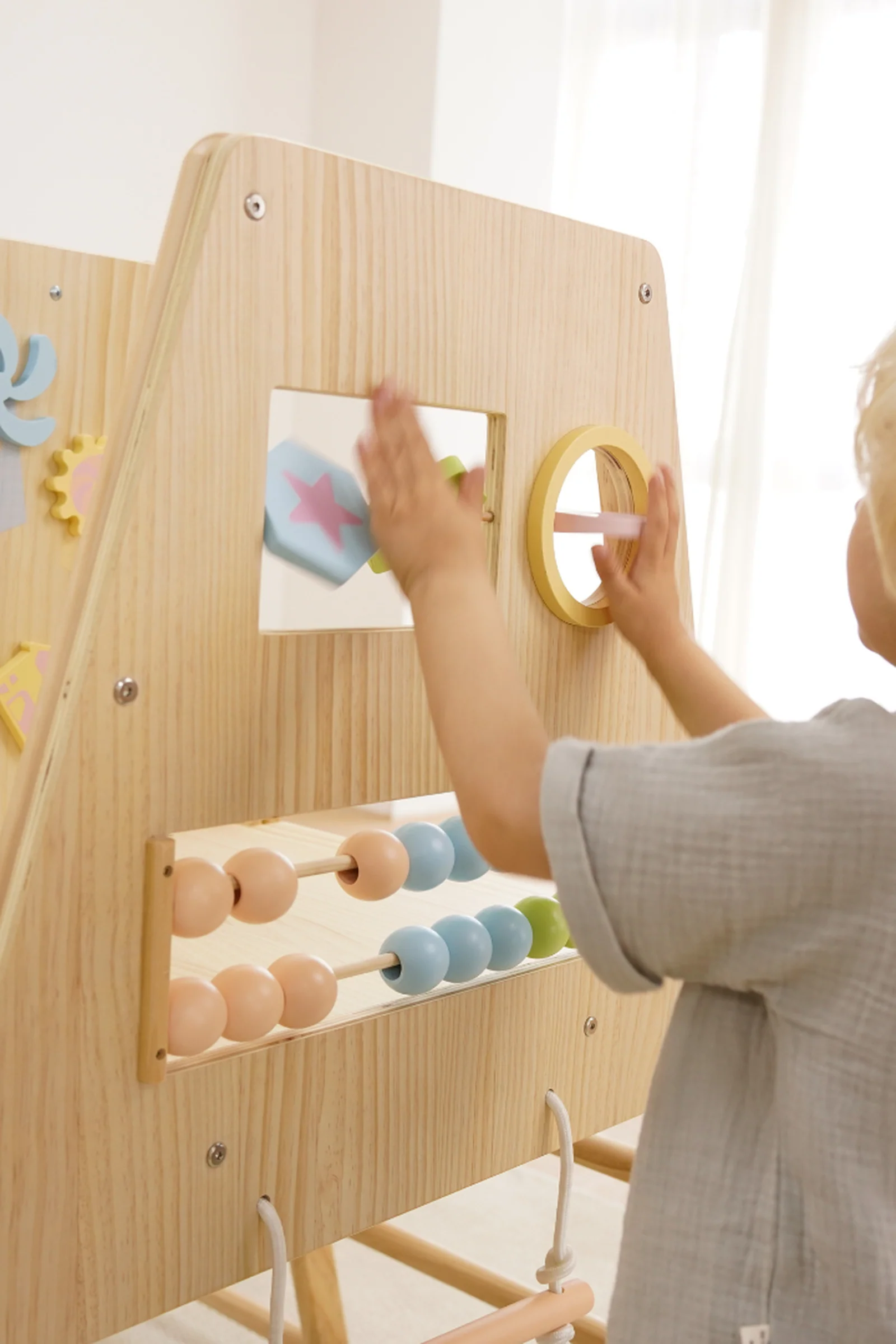 Cherry 5-in-1 Wooden Climber, Indoor, Home Gym Playset, Toddlers & Kids - Image 7