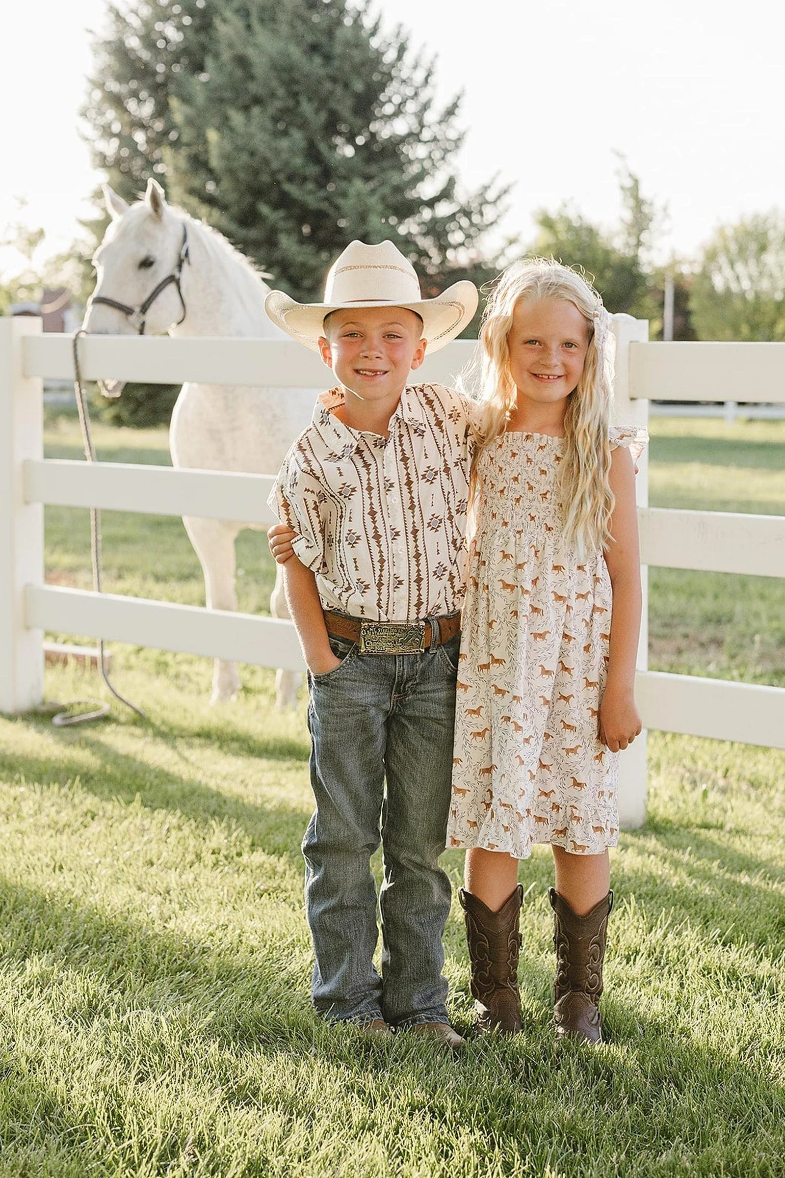 Aztec Western Button Up Shirt for Baby & Kids - Image 4