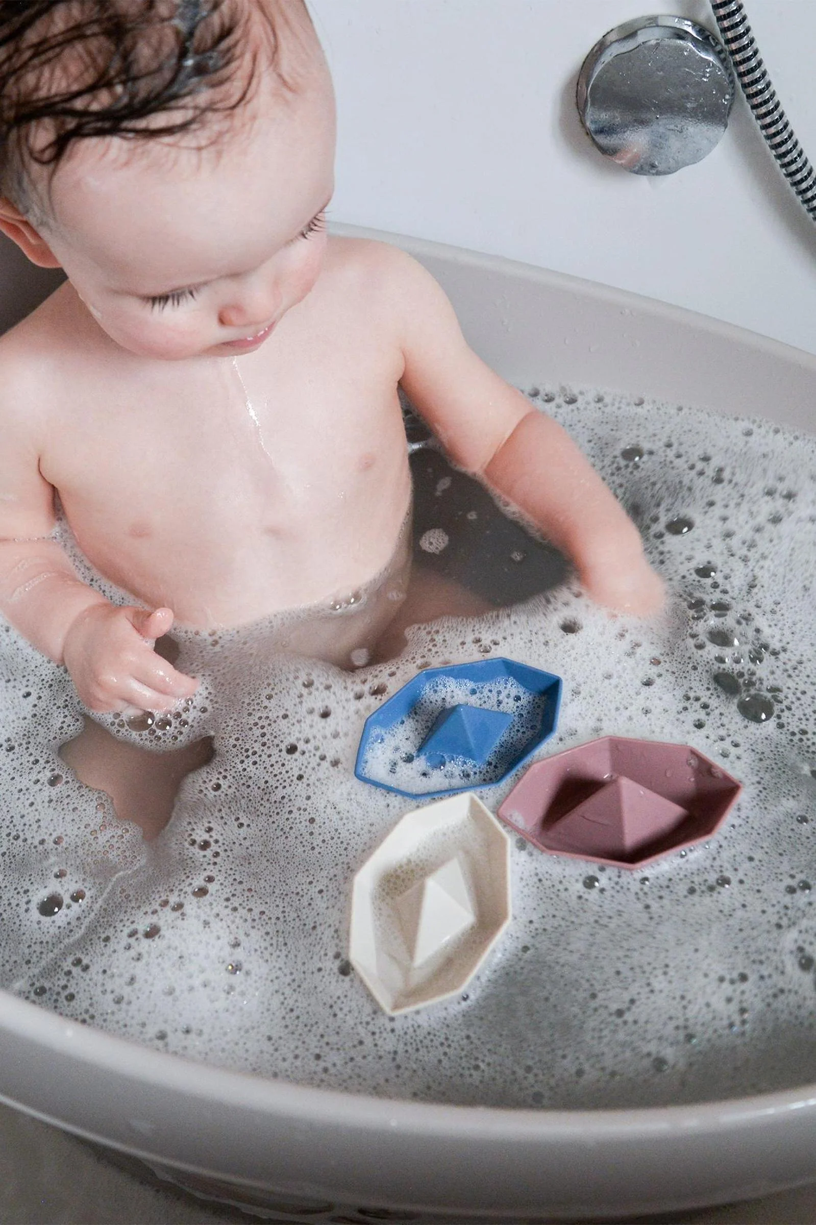 Baby Bathtime Essentials Bundle, Taupe, Newborn Bath, Rinse Jug, and Toy Scoop - Image 5