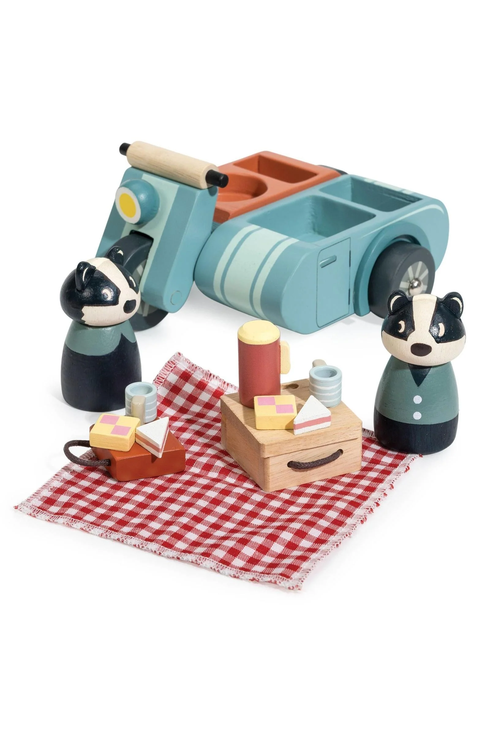 Tender Leaf Wooden Toys, Badger Picnic Motorbike Ride - Image 3