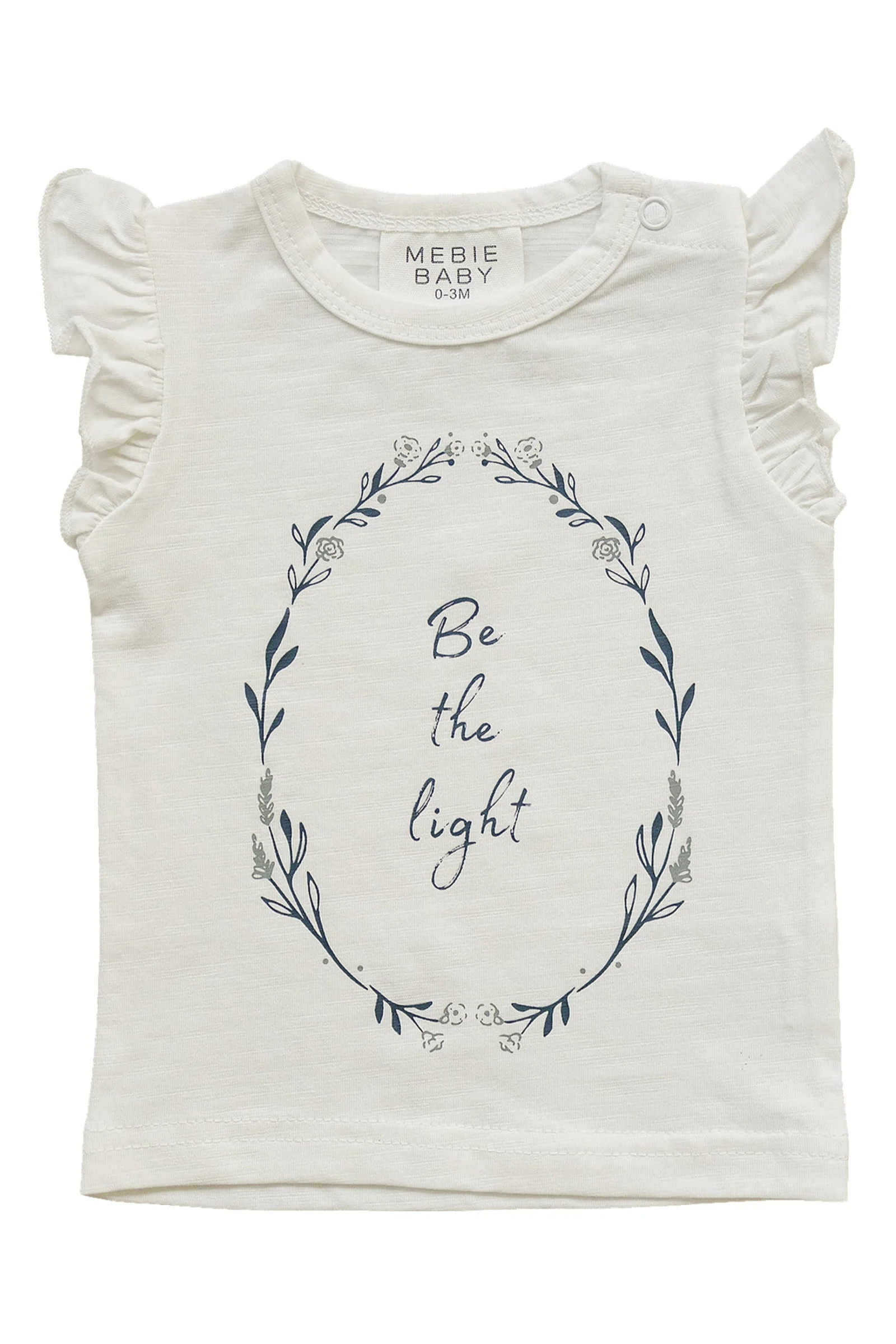 Mebie Baby Be The Light Ruffle T-Shirt, Cotton, Baby, Toddler & Kids - Image 2