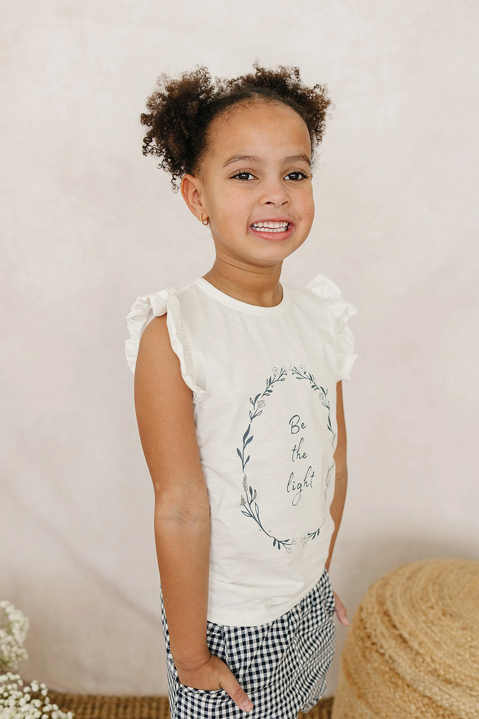 Mebie Baby Be The Light Ruffle T-Shirt, Cotton, Baby, Toddler & Kids - Image 3