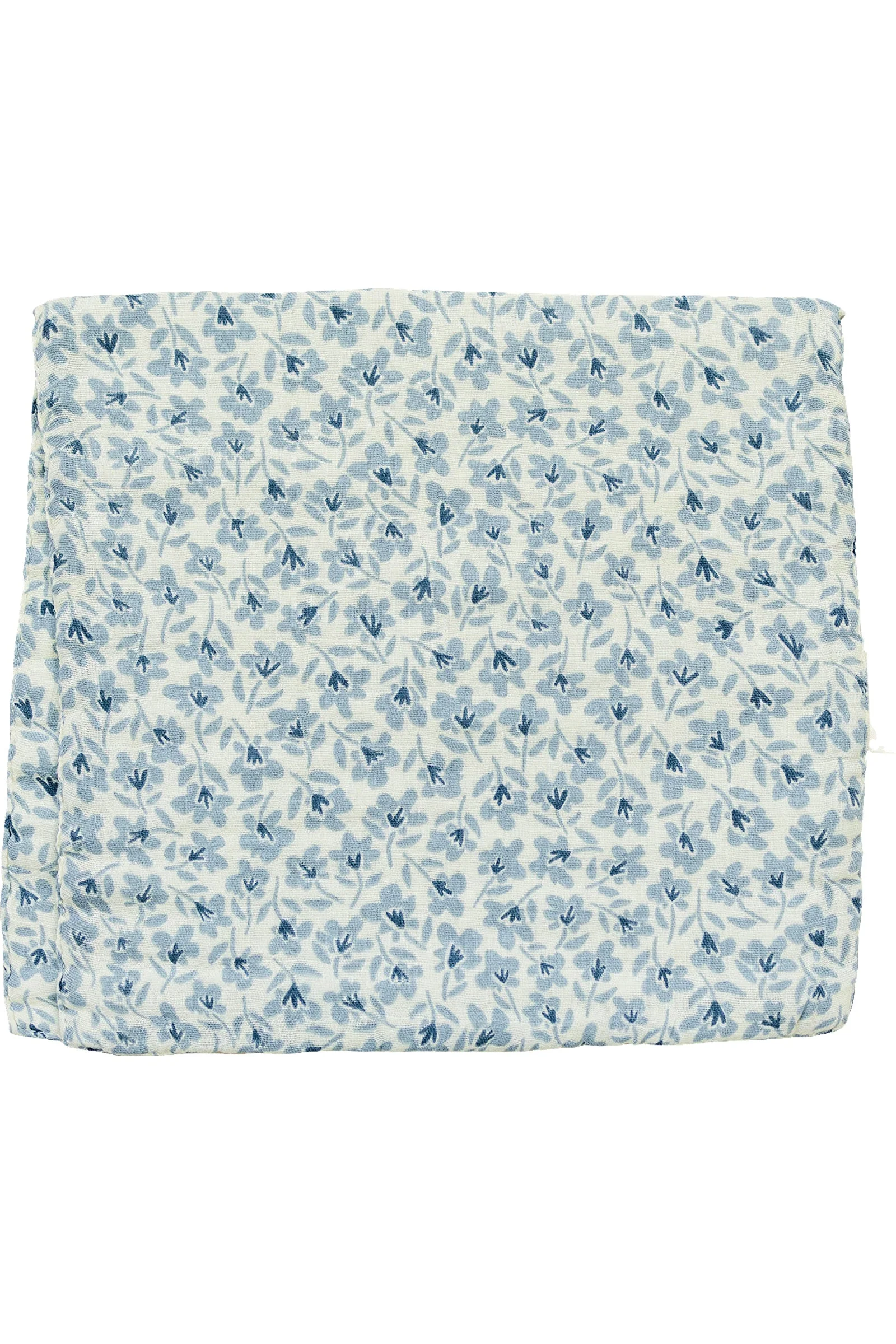 Mebie Baby Blue Blossom Muslin Burp Cloth, 100% Cotton, Baby Essentials - Image 2