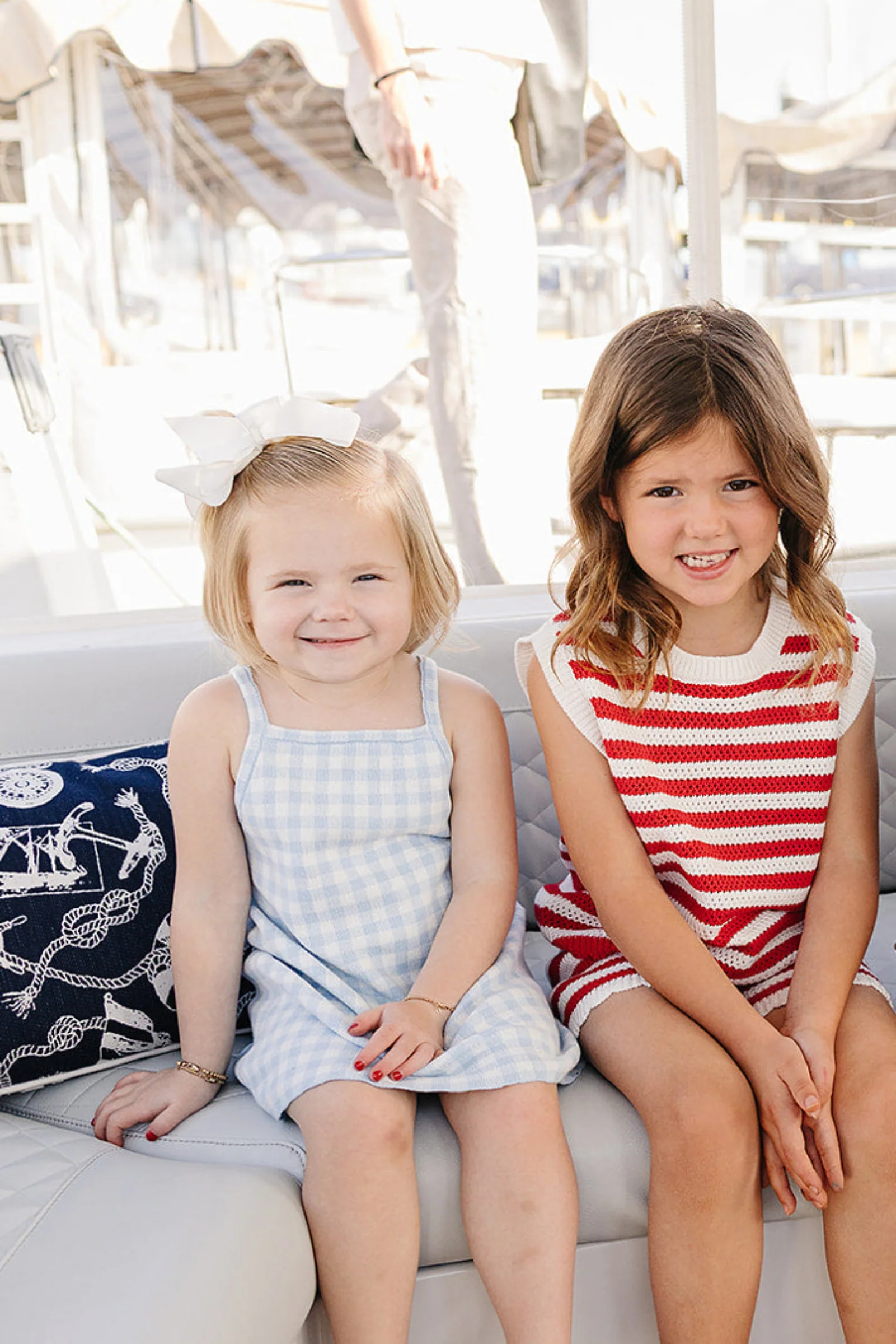 Mebie Baby Cotton Blue Knit Gingham Dress, Baby - Kids - Image 6