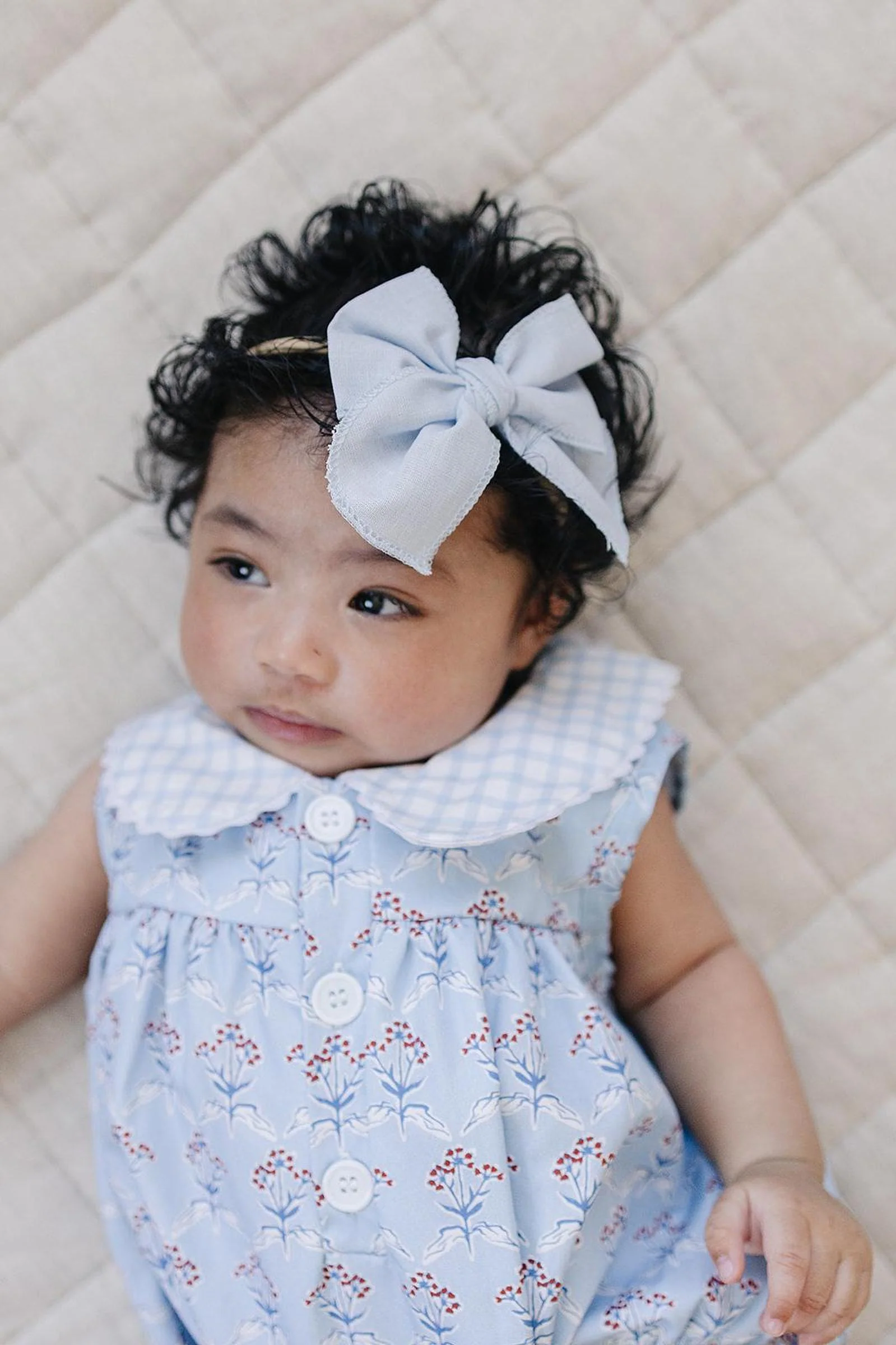 Mebie Baby Cotton Blue Meadow Bubble Romper for Baby Girls - Image 3
