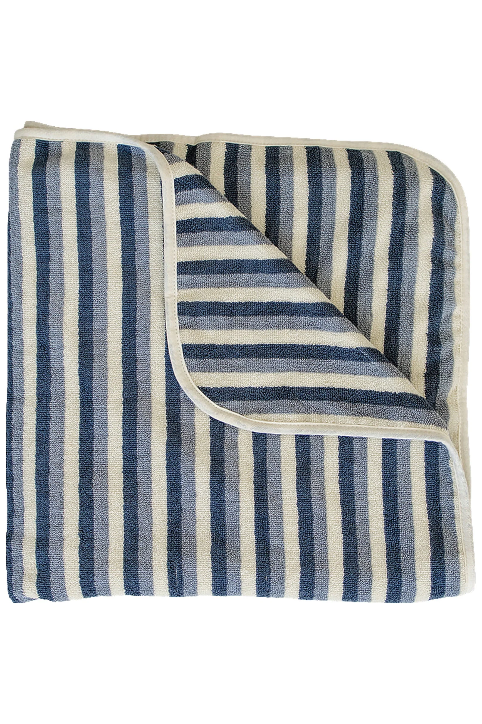 Mebie Baby Navy Stripe Organic Cotton Beach Towel, 100% Cotton, Gender Neutral, Baby, Toddler & Kids - Image 2