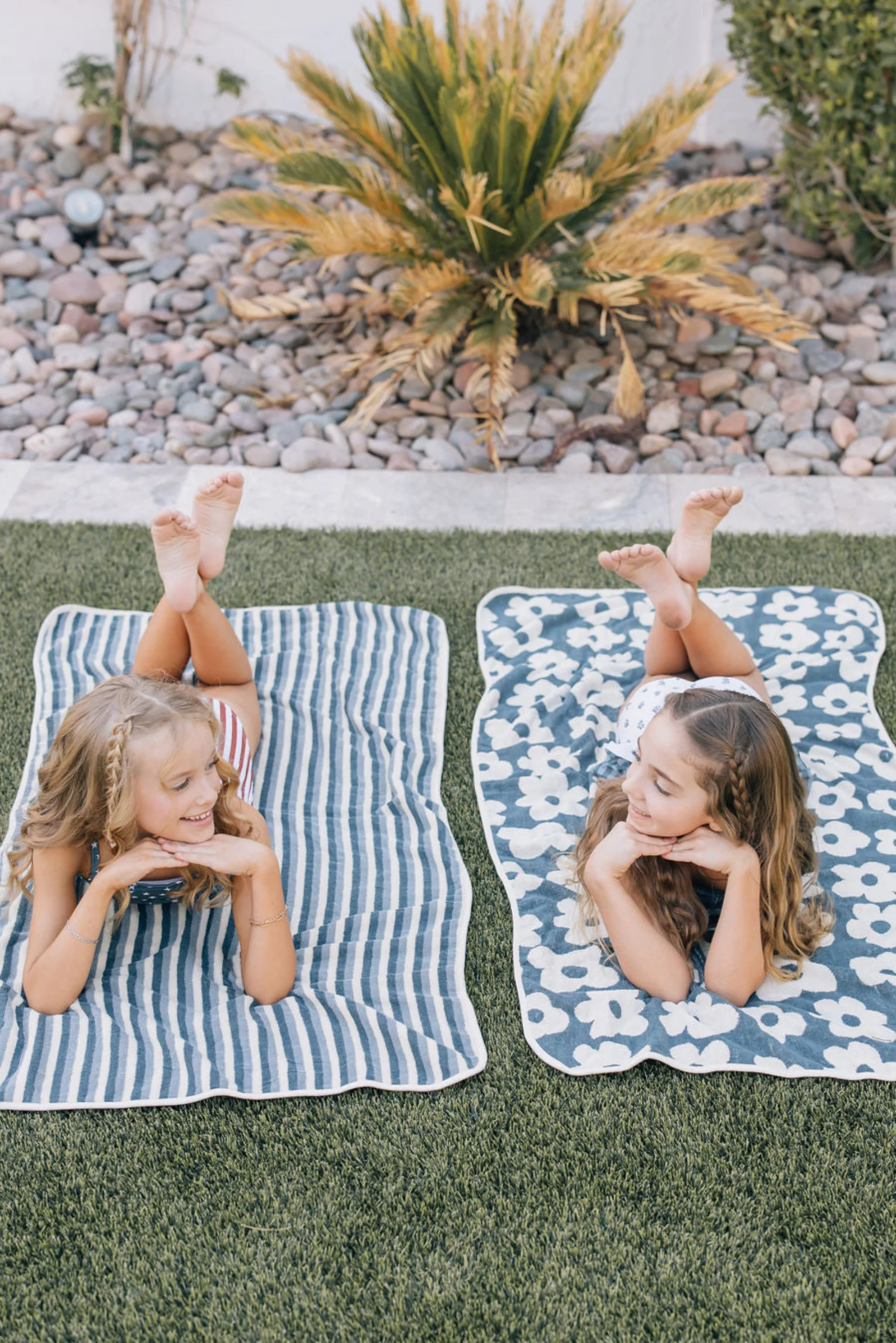 Mebie Baby Navy Stripe Organic Cotton Beach Towel, 100% Cotton, Gender Neutral, Baby, Toddler & Kids - Image 3