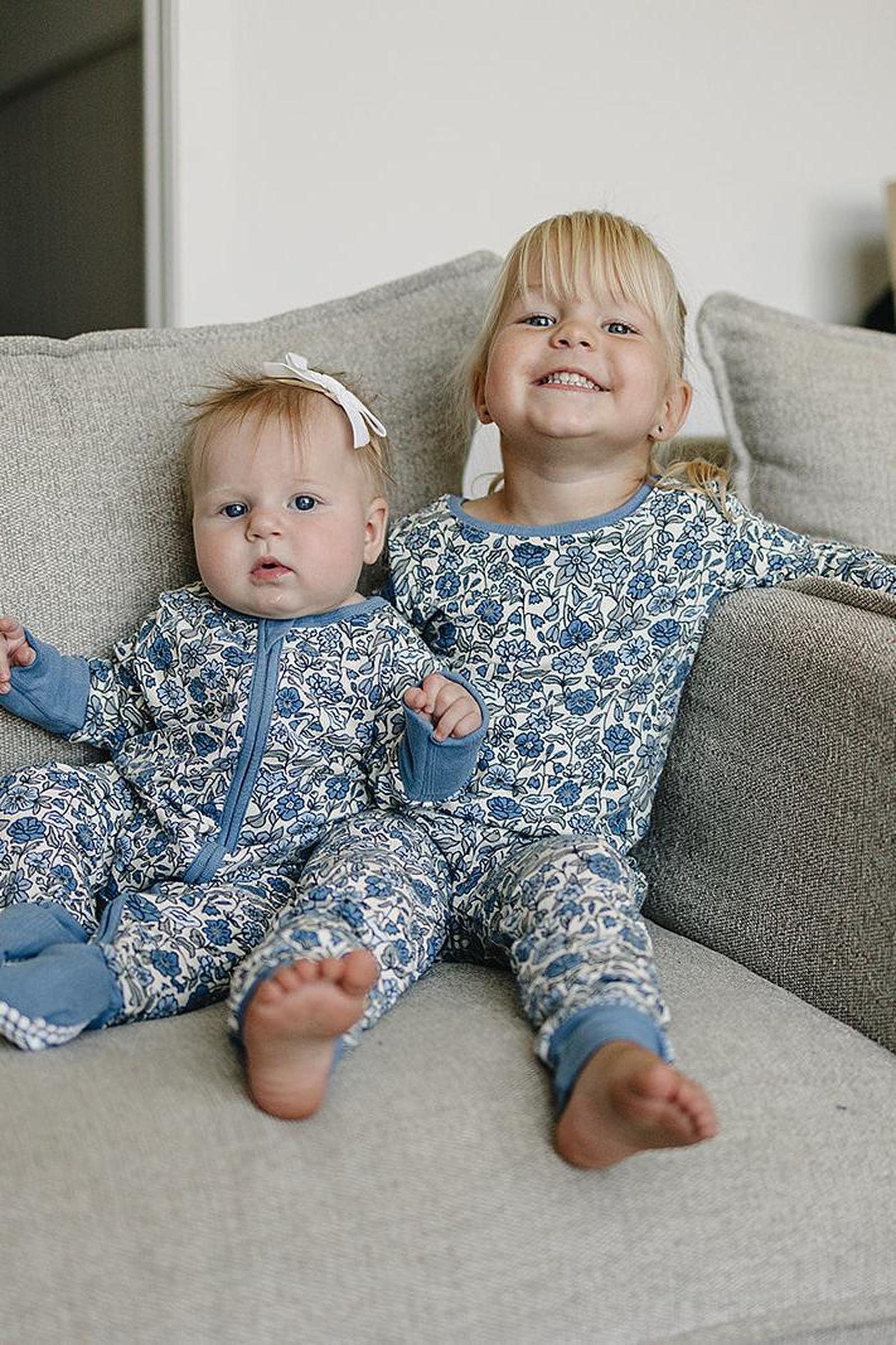 Mebie Baby Bluebell Pointelle Cozy Pajama Set, Bamboo - Image 4