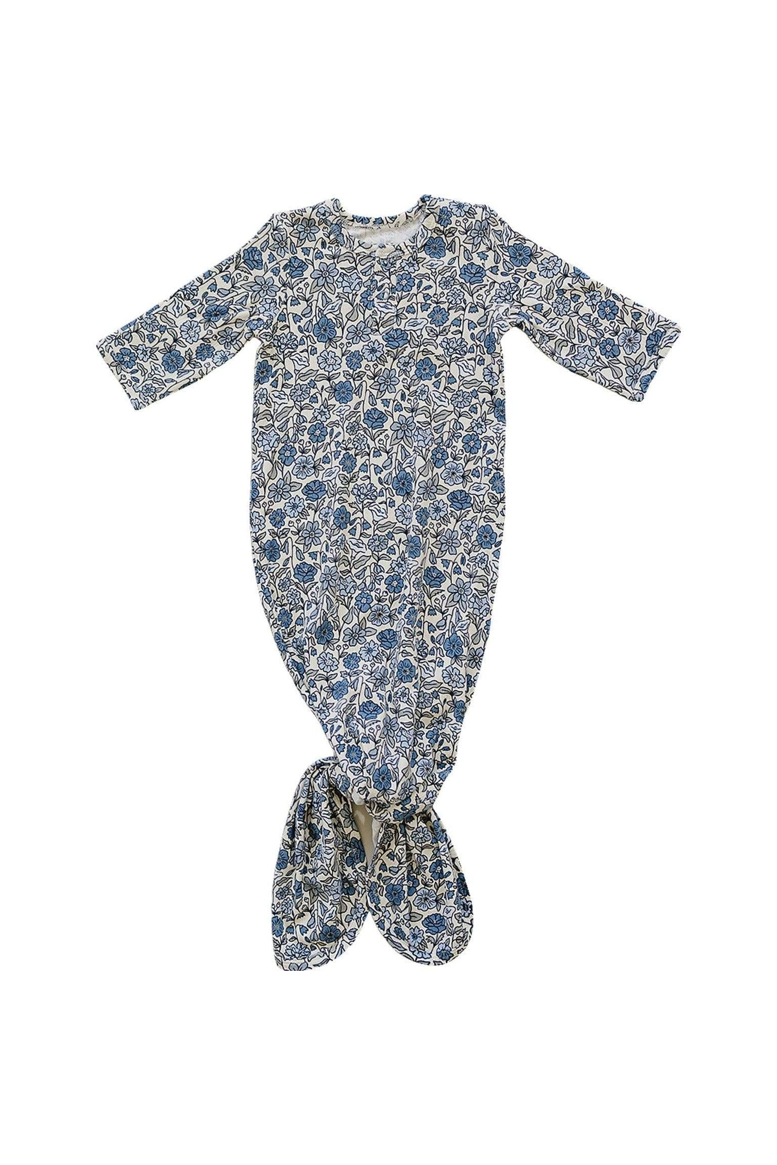 Mebie Baby Bluebell Pointelle Knot Gown, Bamboo, Baby Essentials - Image 2