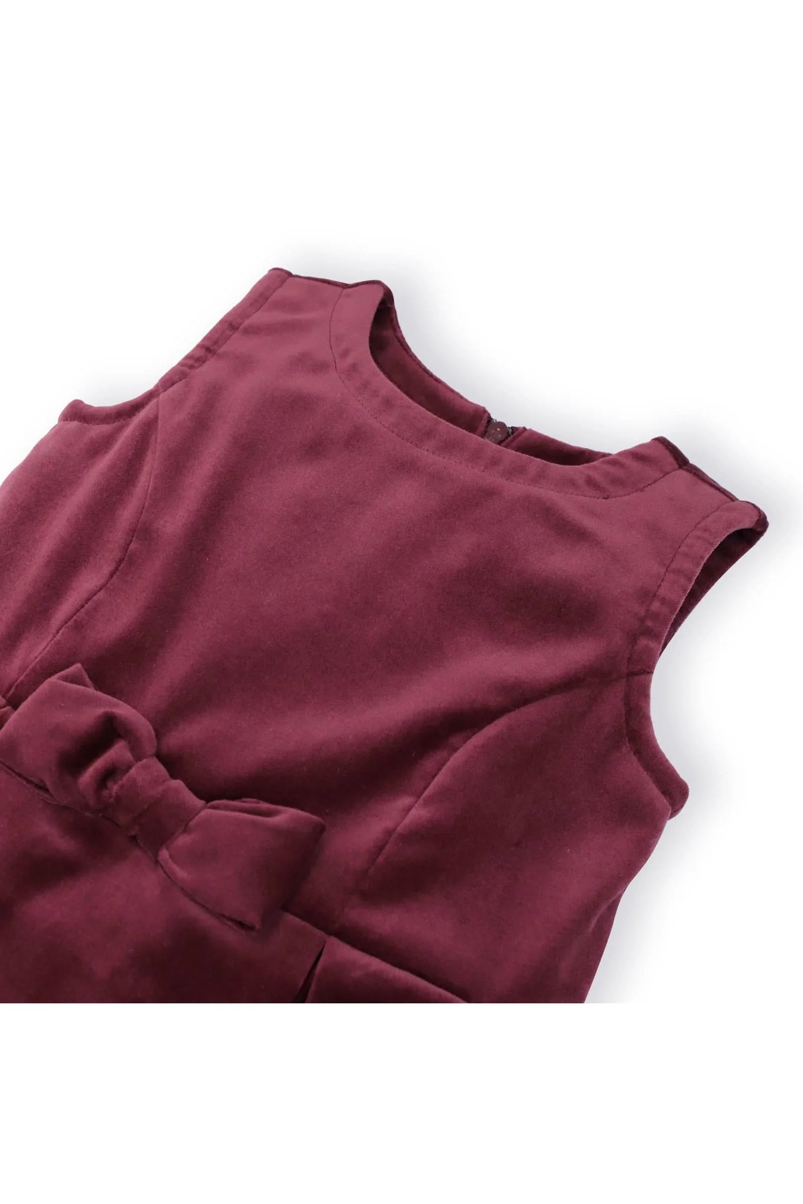 Hope & Henry Cotton Bow Front Jumper Dress for Girls, Wine Red, Toddler & Kids - Image 5