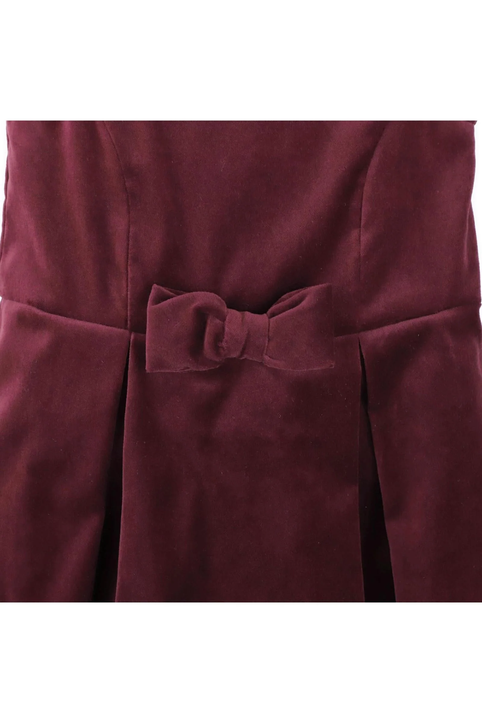 Hope & Henry Cotton Bow Front Jumper Dress for Girls, Wine Red, Toddler & Kids - Image 6