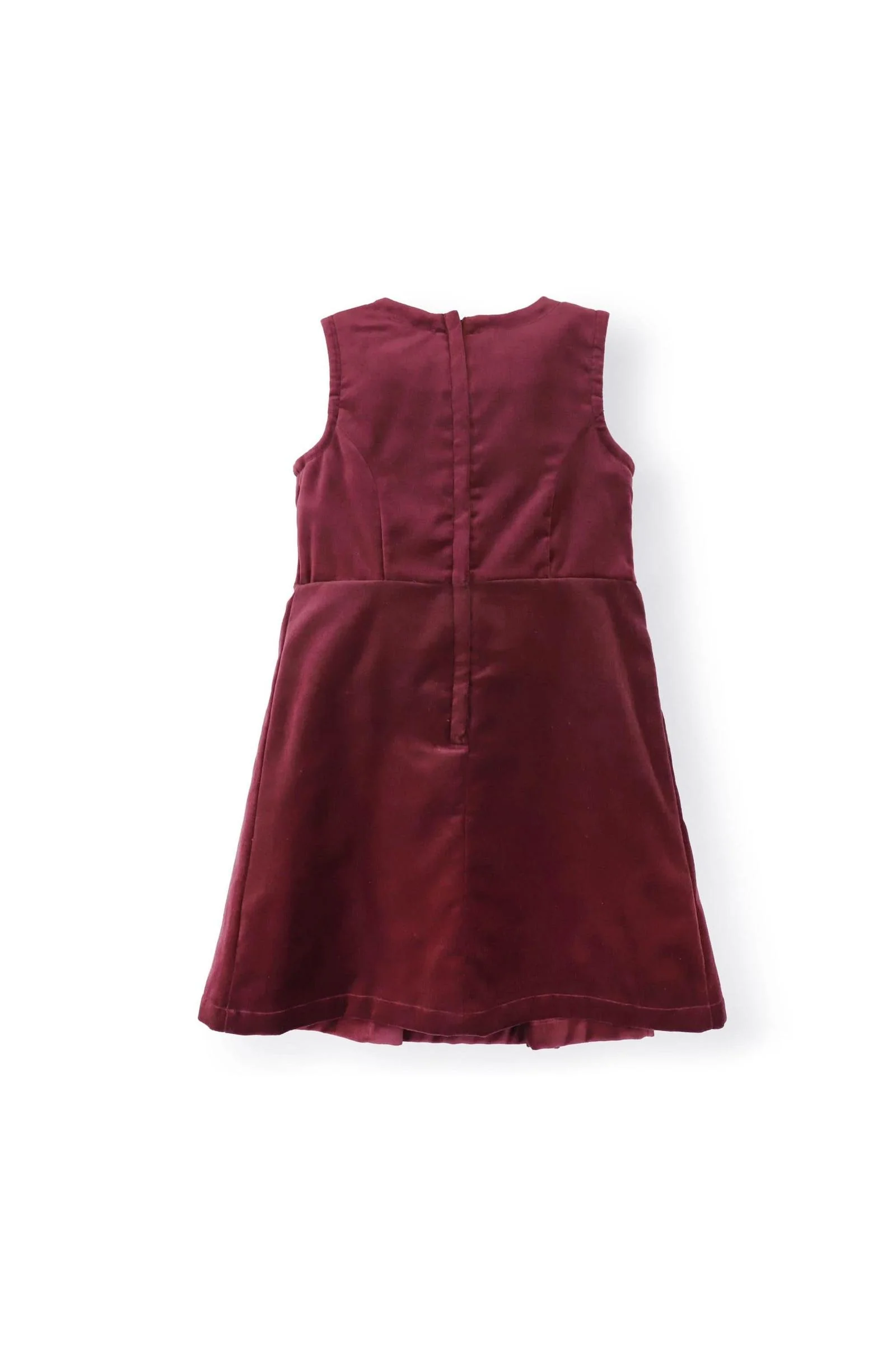 Hope & Henry Cotton Bow Front Jumper Dress for Girls, Wine Red, Toddler & Kids - Image 7