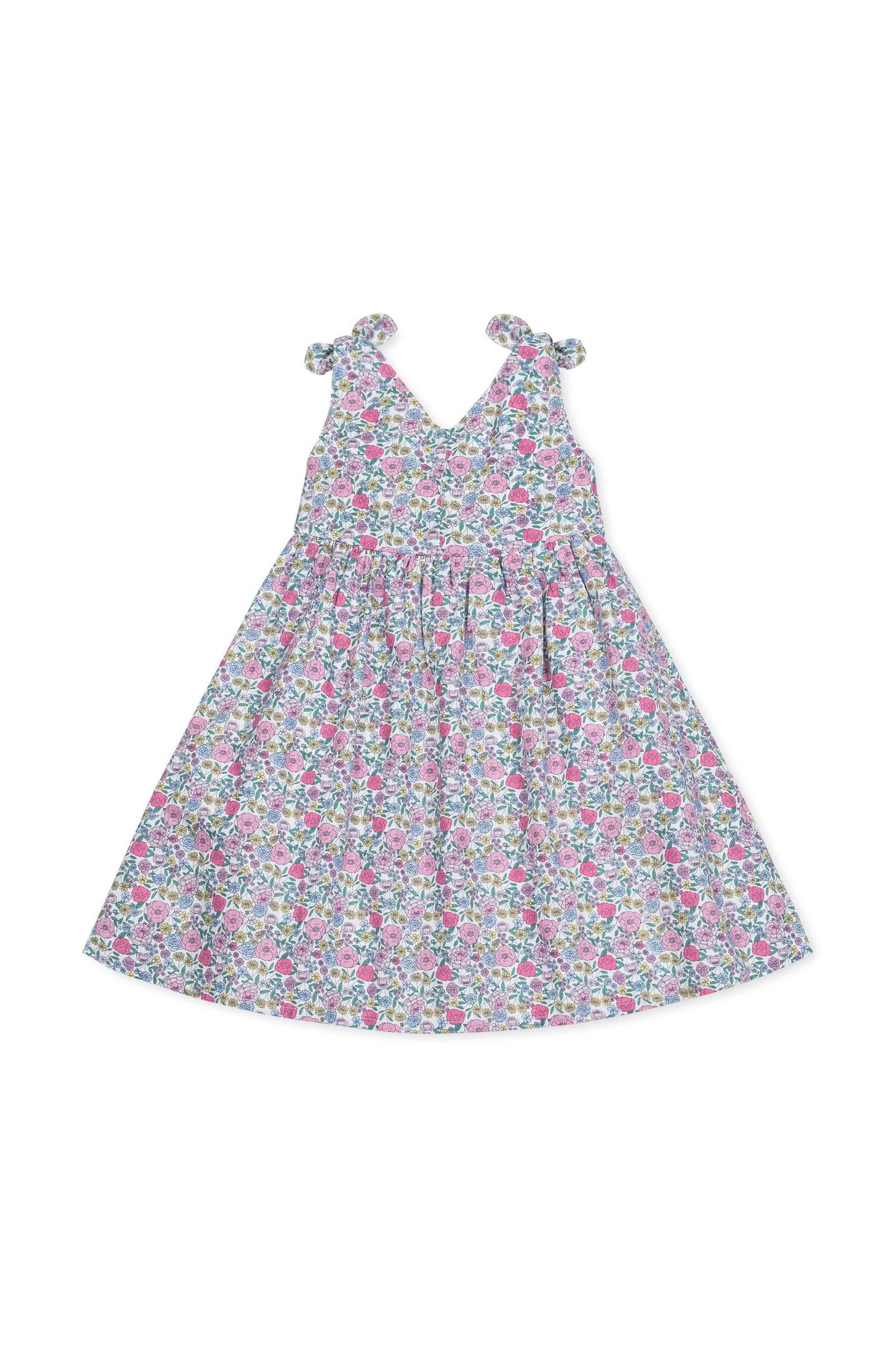 Hope & Henry Linen Bow Shoulder Swing Dress for Girls, Floral, Toddler & Kids - Image 2