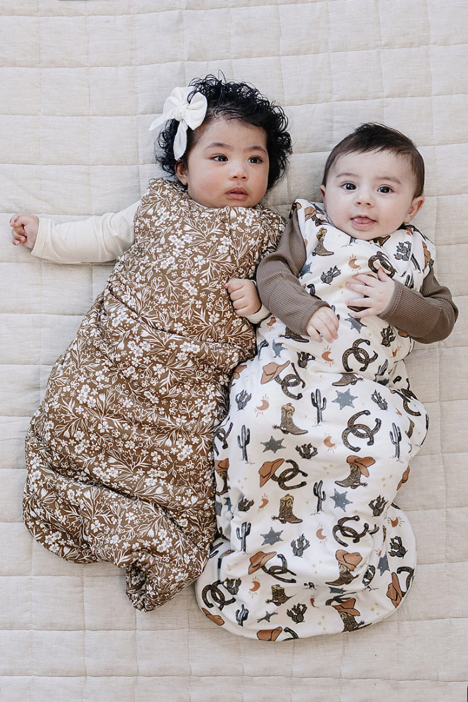 Brown Floral Bamboo Baby Sleep Sack - Image 4