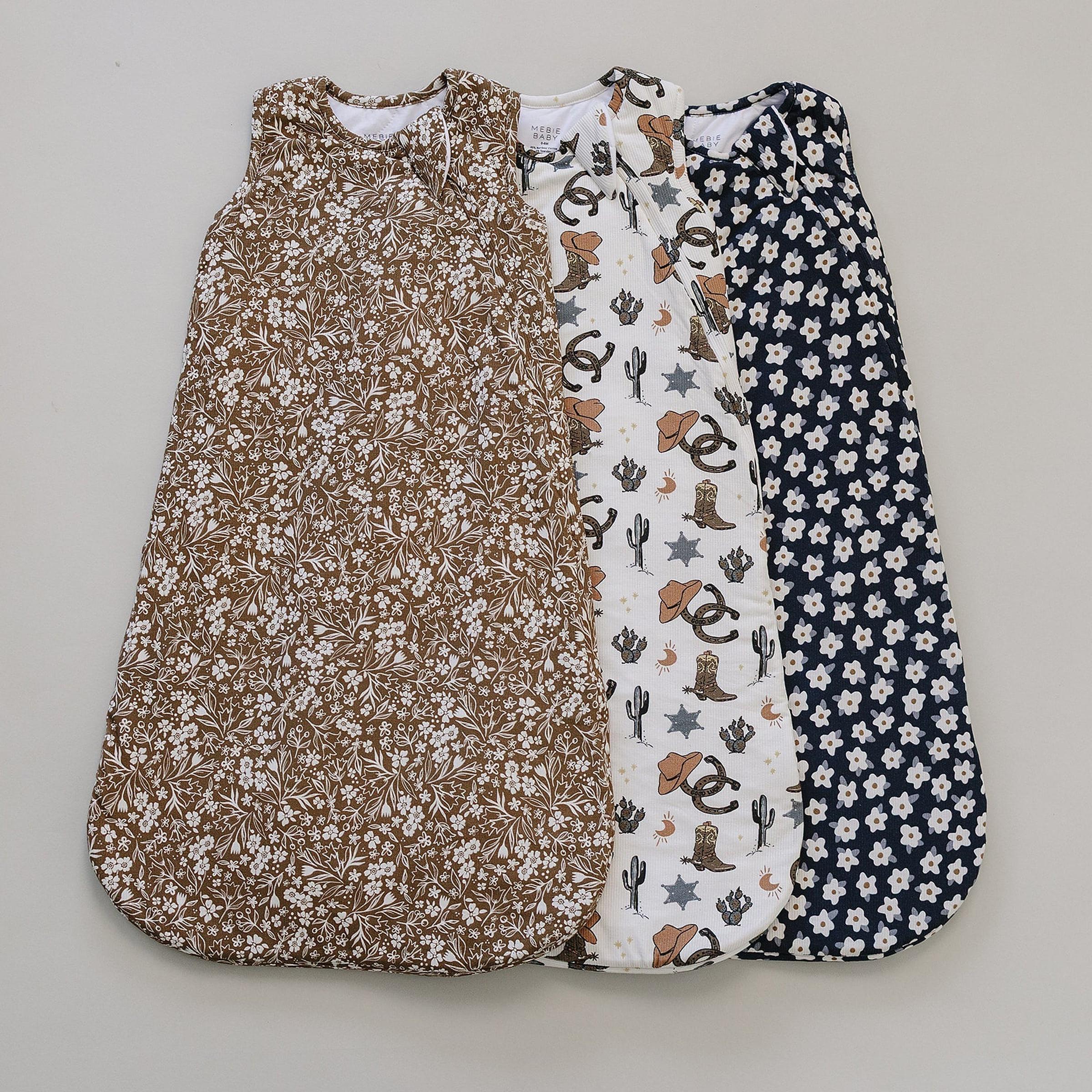 Brown Floral Bamboo Baby Sleep Sack - Image 5