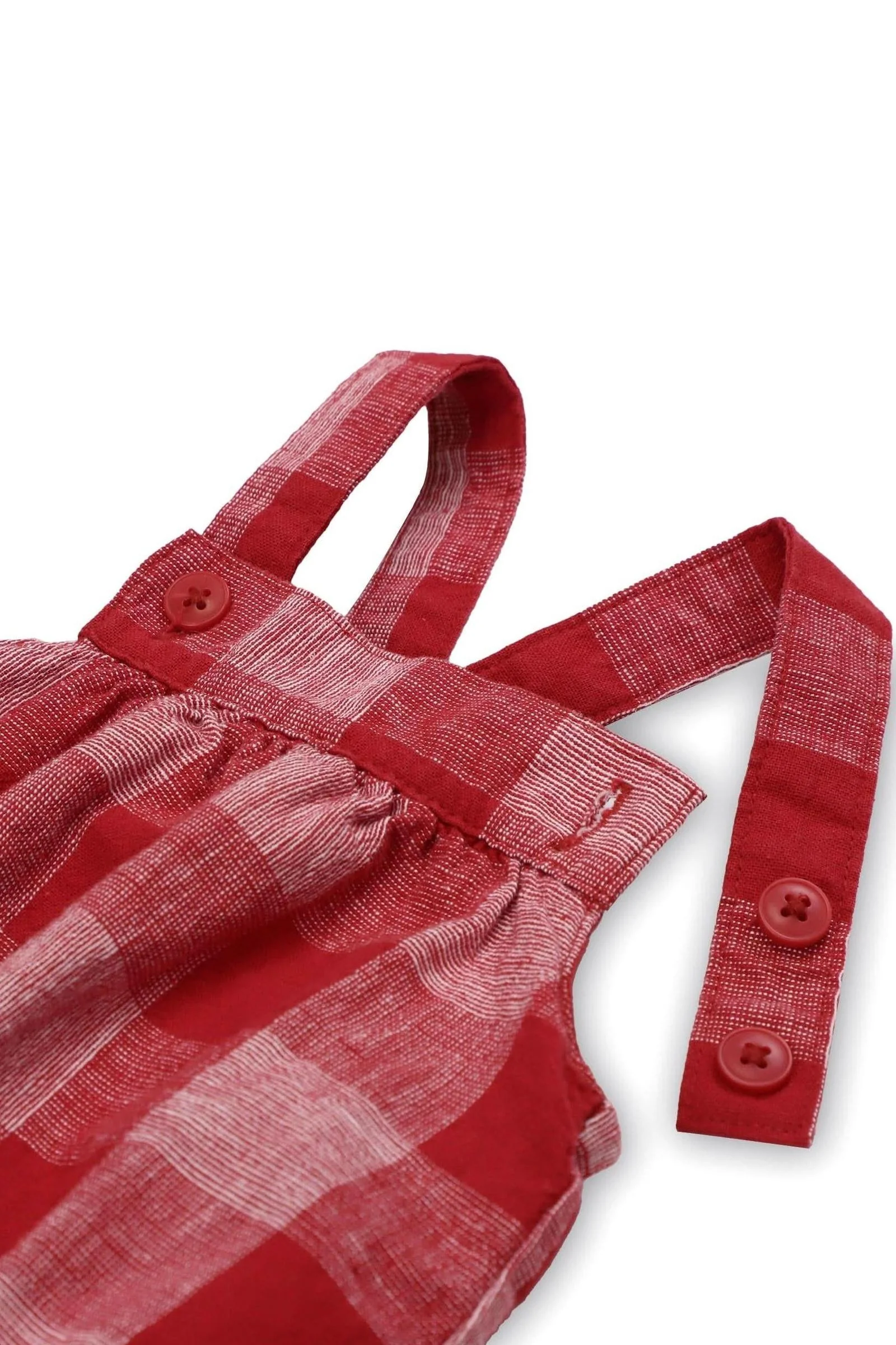 Hope & Henry Organic Cotton Seersucker Bubble Romper, Red Pencil Check,  Baby - Image 4