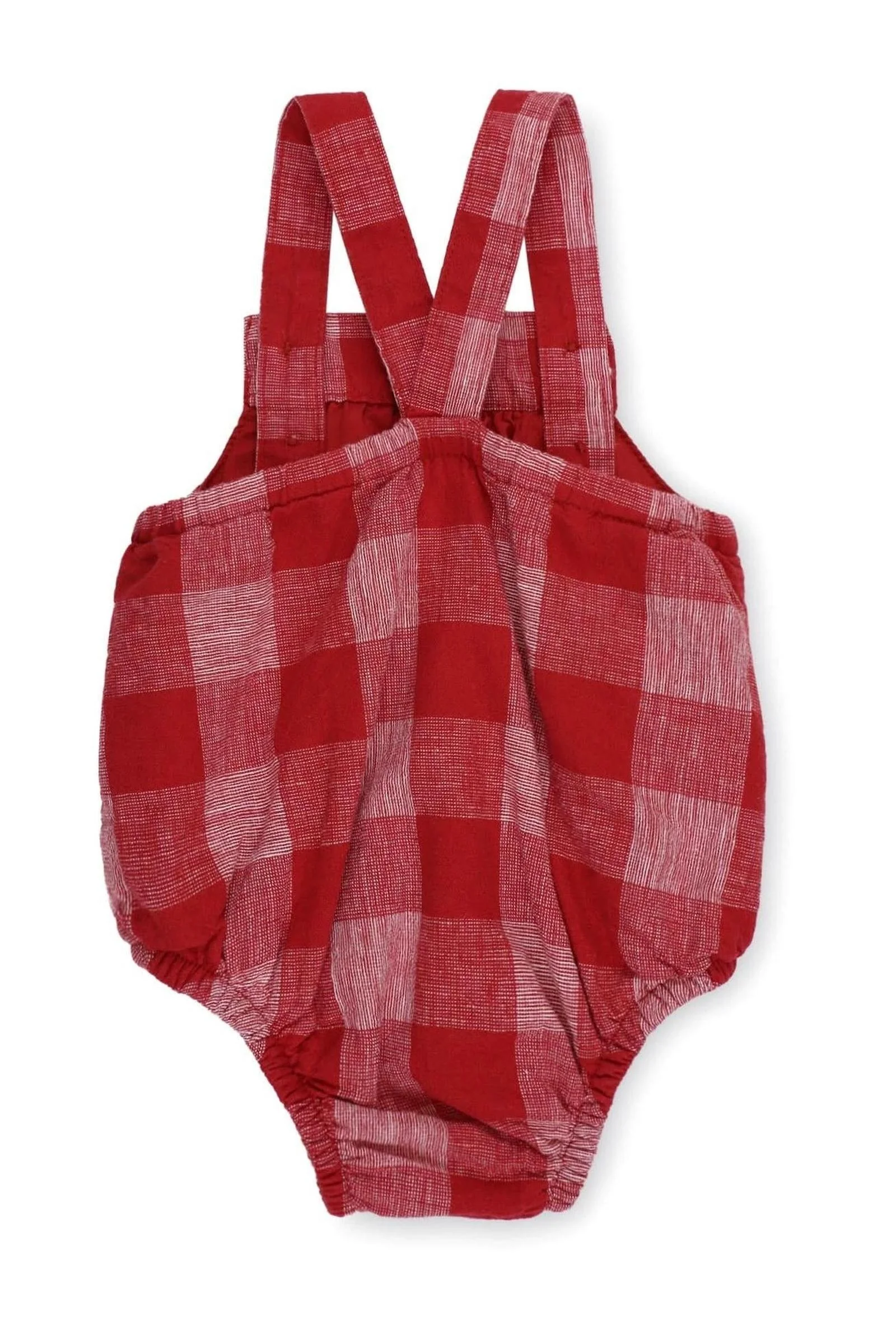 Hope & Henry Organic Cotton Seersucker Bubble Romper, Red Pencil Check,  Baby - Image 5