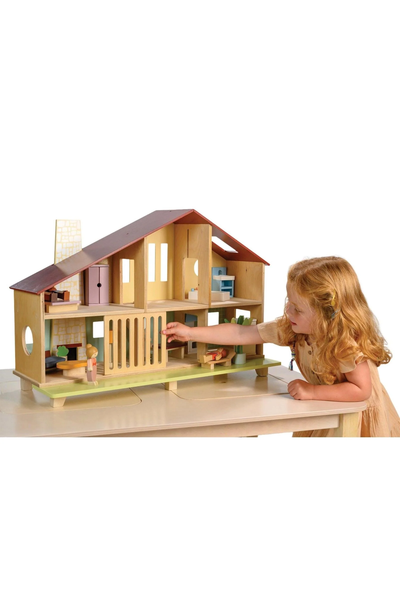 Mentari Wooden Toys, Cedar Chalet, Dollhouse - Image 5