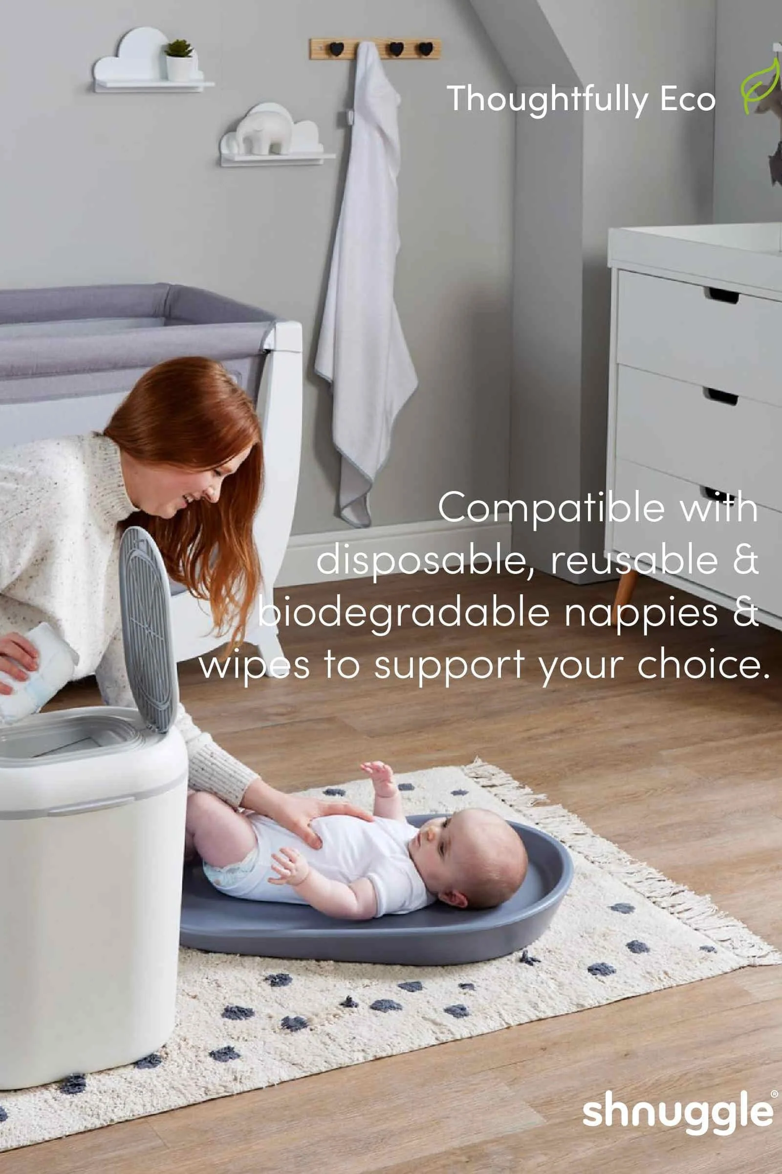 Shnuggle Eco-Touch Nappy Bin Diaper Pail - Image 3