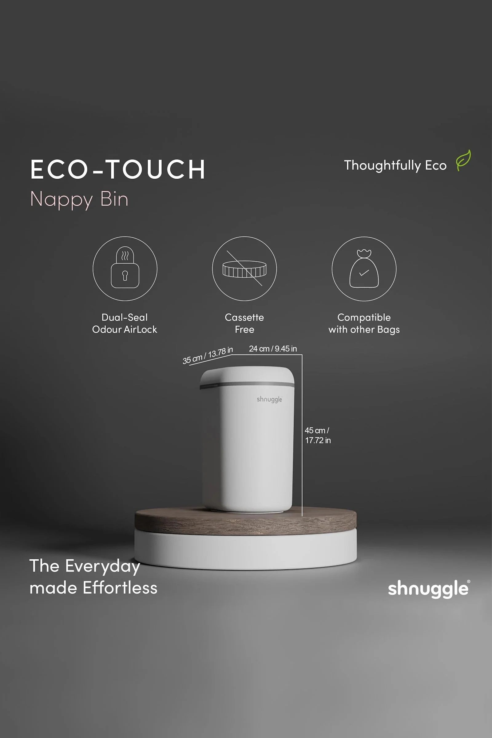 Shnuggle Eco-Touch Nappy Bin Diaper Pail - Image 6