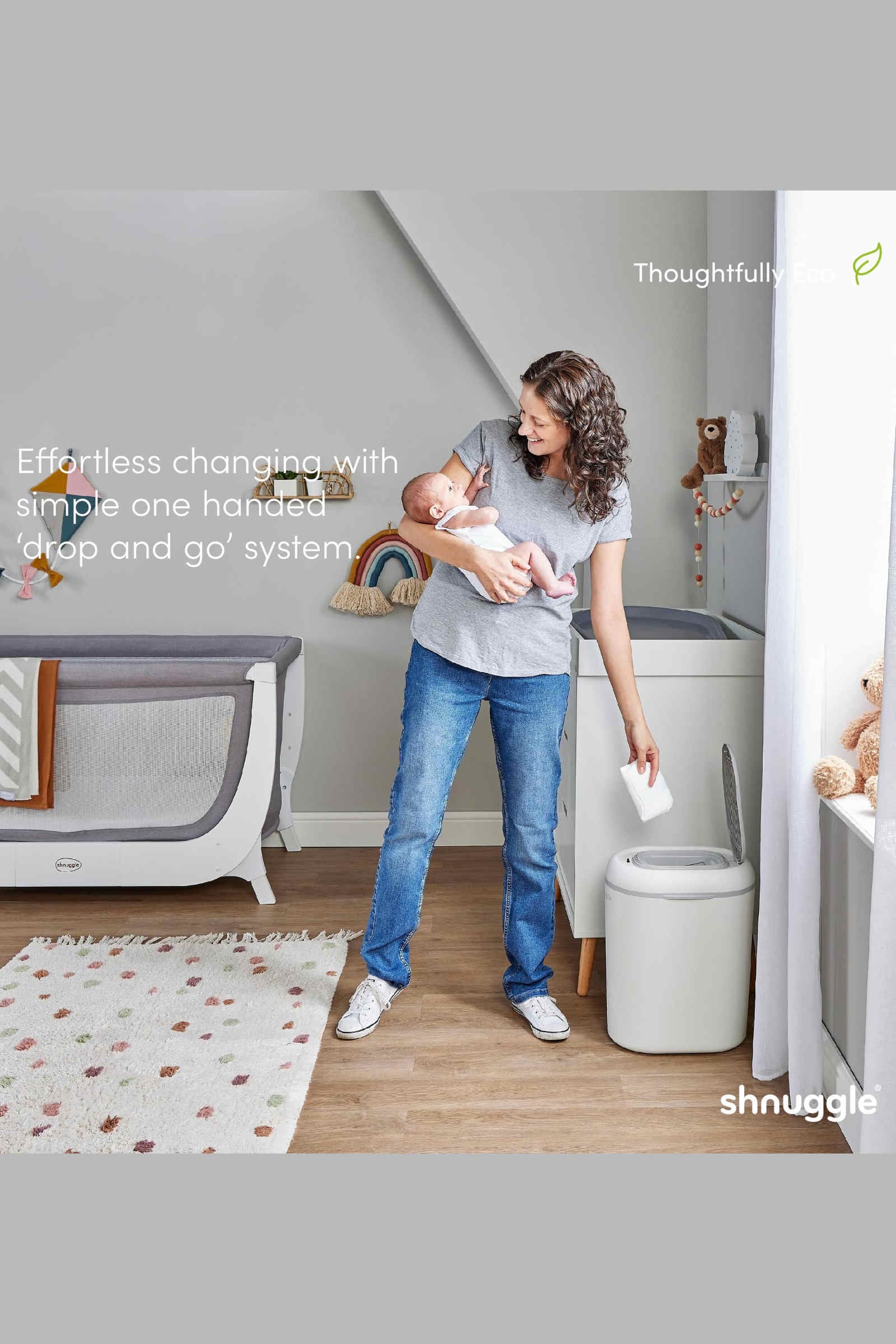Shnuggle Eco-Touch Nappy Bin Diaper Pail - Image 8