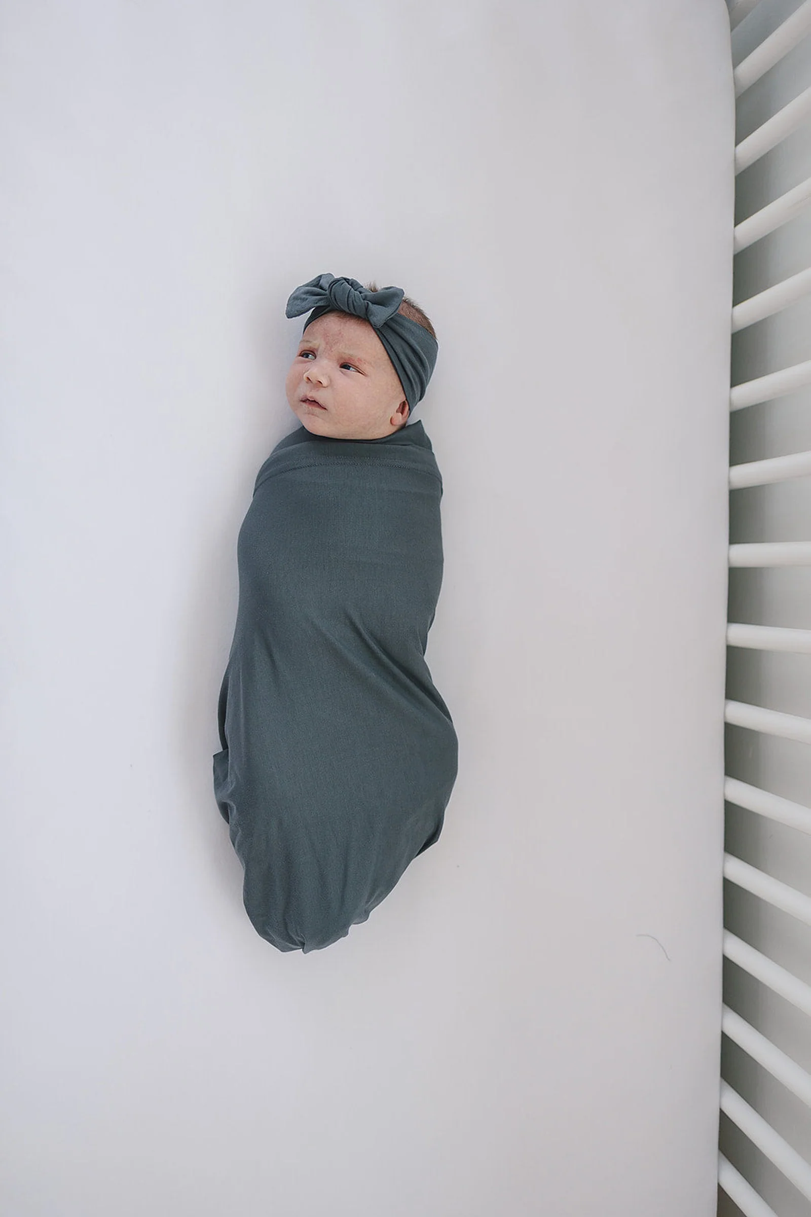 Mebie Baby Baby Girl Charcoal Head Wrap, Bamboo, Baby - Image 5