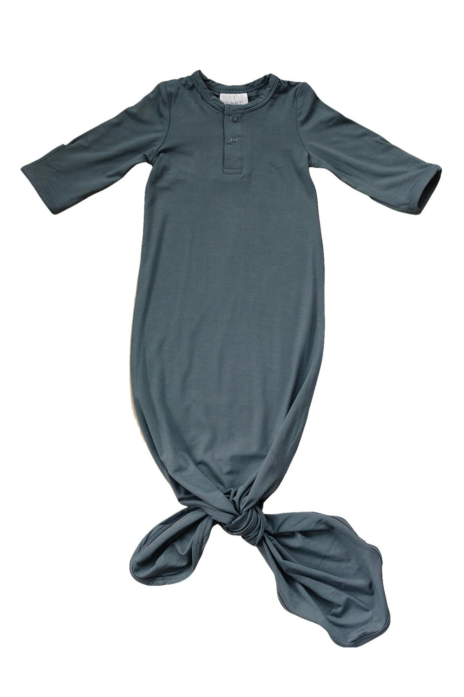 Mebie Baby Charcoal Baby Knot Gown, Bamboo, Baby Essentials - Image 2