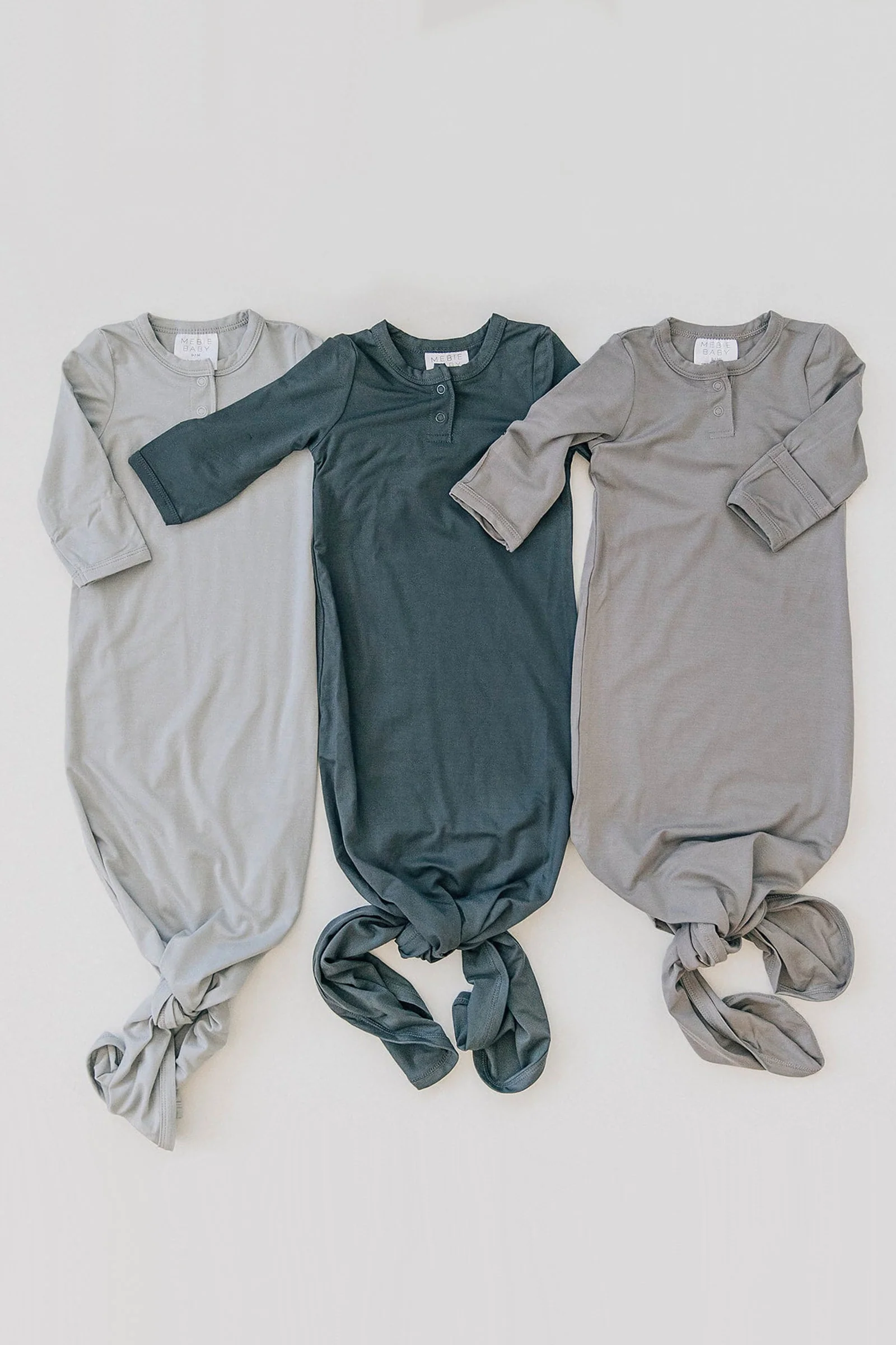 Mebie Baby Charcoal Baby Knot Gown, Bamboo, Baby Essentials - Image 3