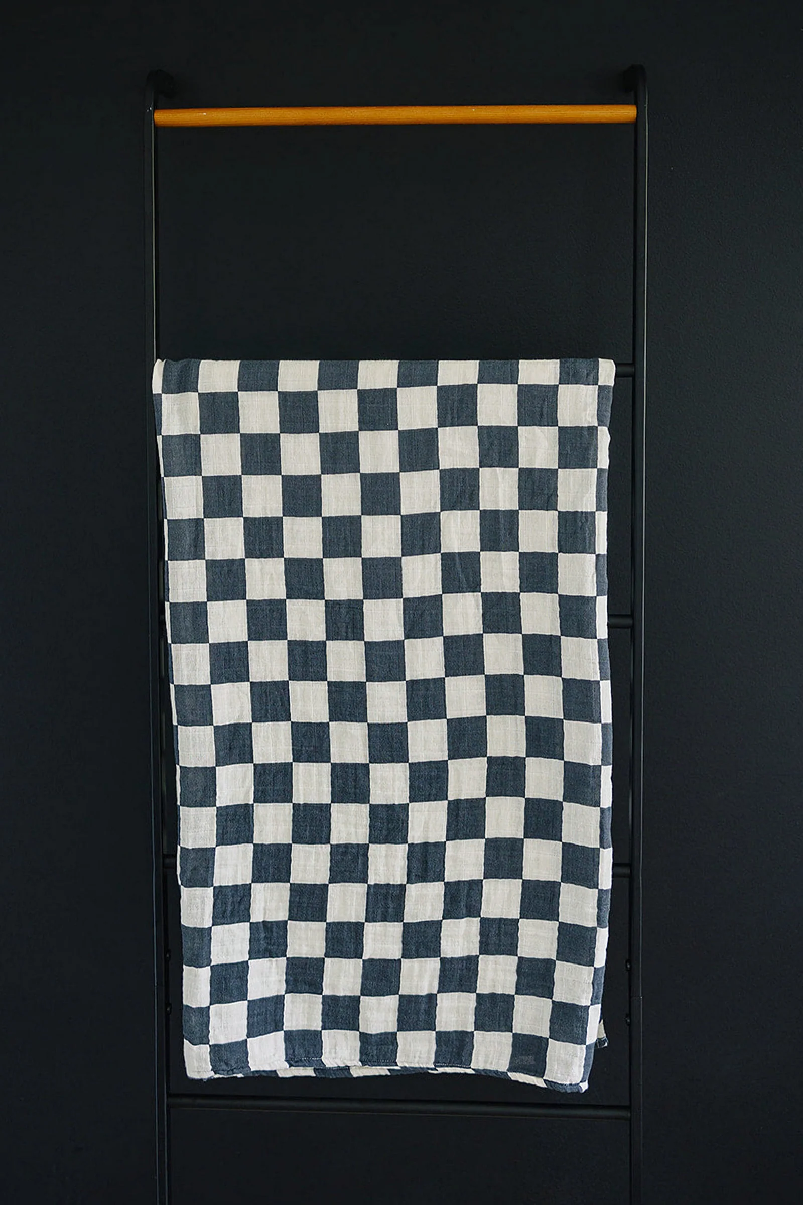 Mebie Baby Charcoal Checkered Muslin Swaddle Blanket, Baby Essentials, Gender Neutral, Cotton - Image 3