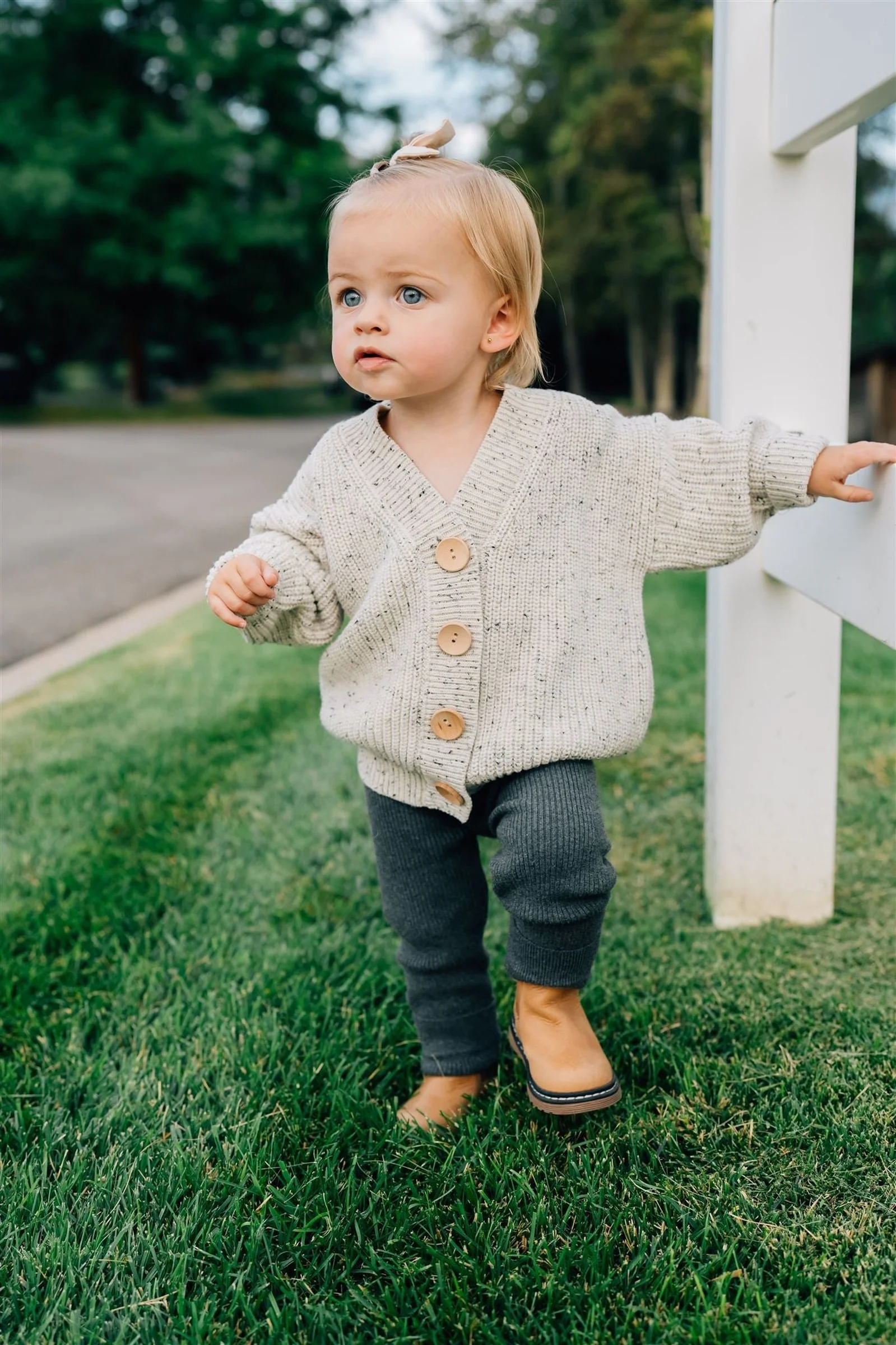 Mebie Baby Charcoal Knit Leggings, Organic Cotton, Gender Neutral, Baby, Toddler & Kids