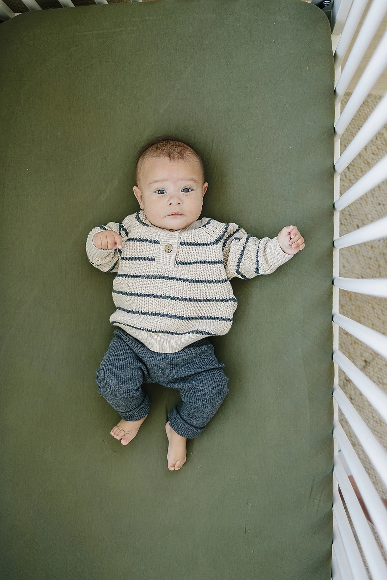 Mebie Baby Charcoal Knit Leggings, Organic Cotton, Gender Neutral, Baby, Toddler & Kids - Image 4