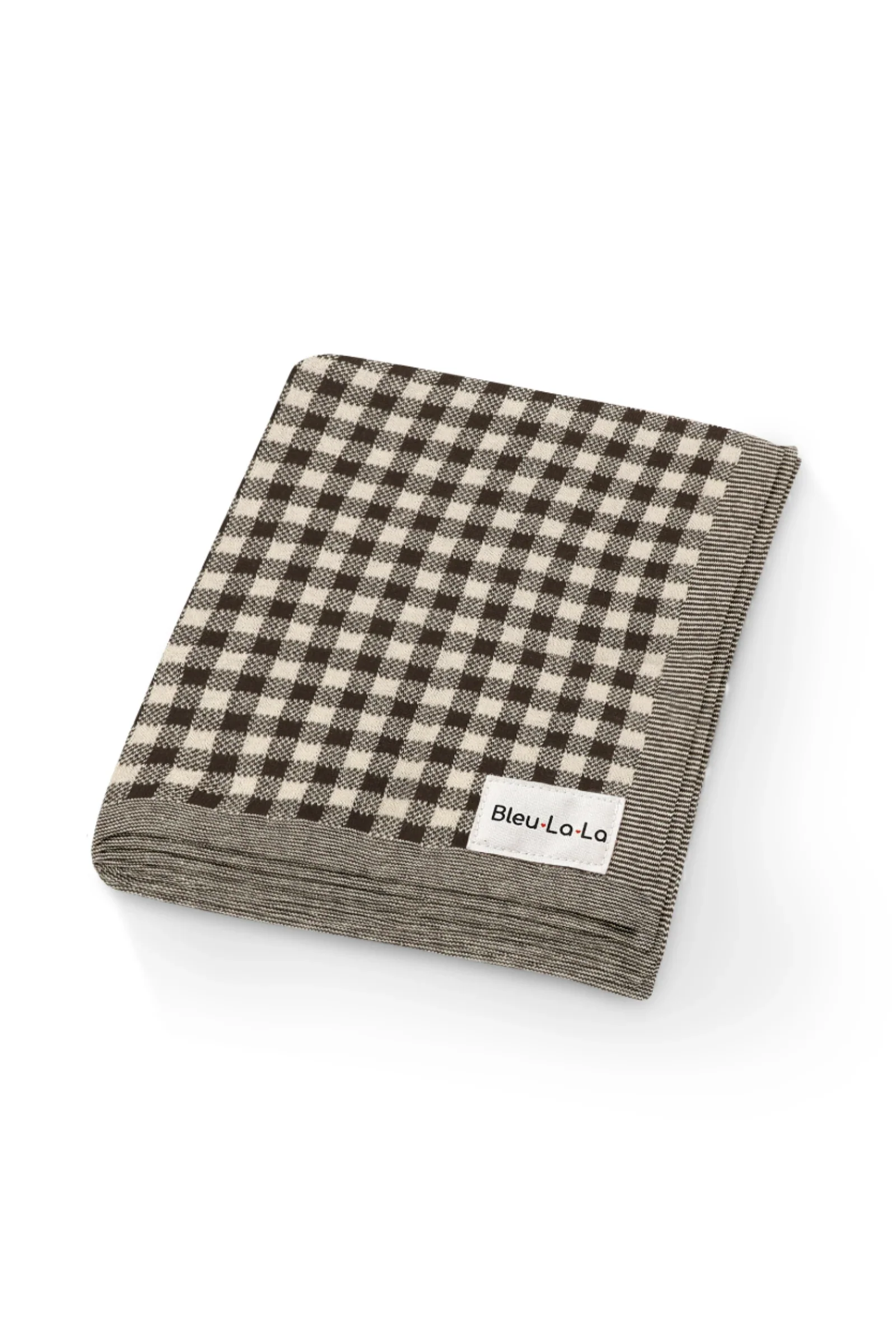 Checkered Knit Luxury Swaddle Blanket, 100% OEKO Tex Pima Cotton - Image 2