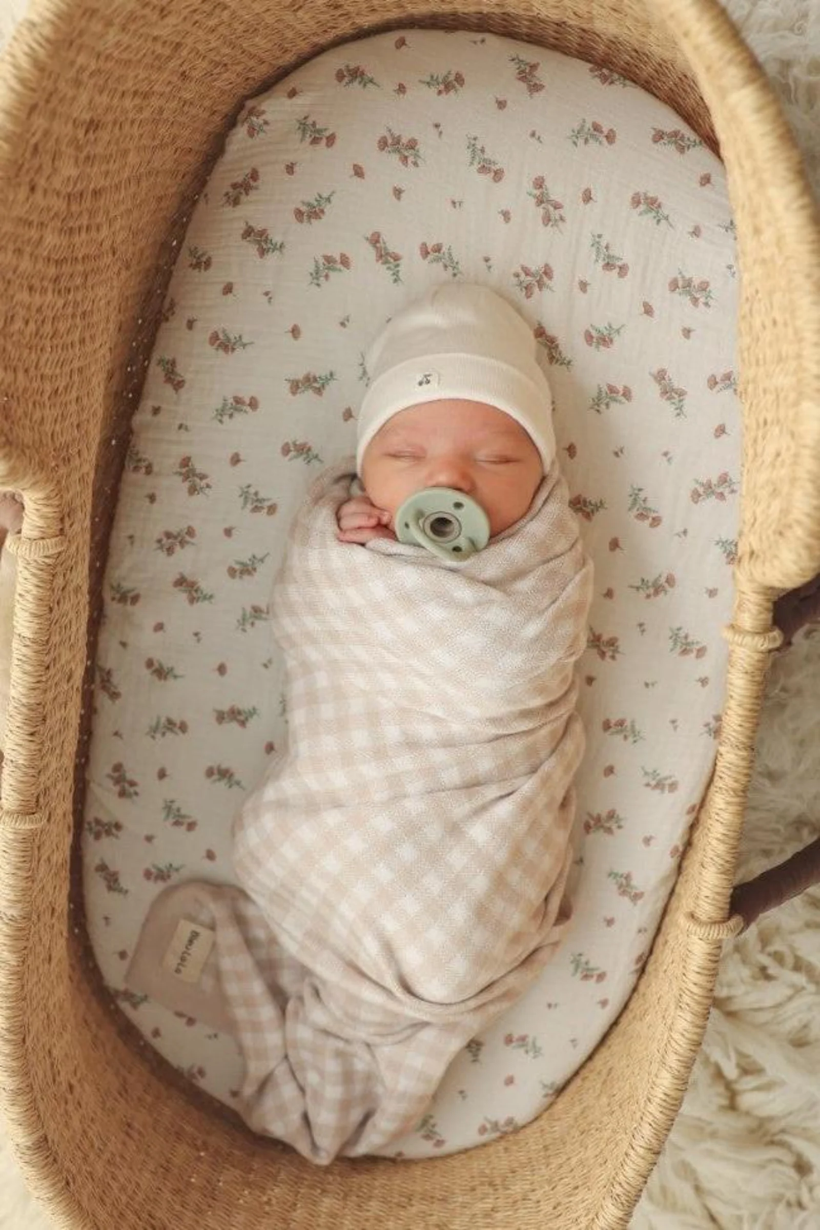 Checkered Knit Luxury Swaddle Blanket, 100% OEKO Tex Pima Cotton - Image 3