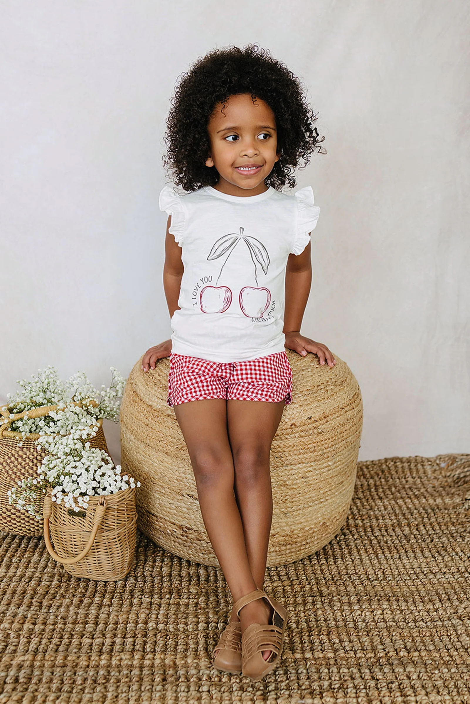 Mebie Baby Cherry Much Ruffle T-Shirt, Cotton, Baby, Toddler & Kids