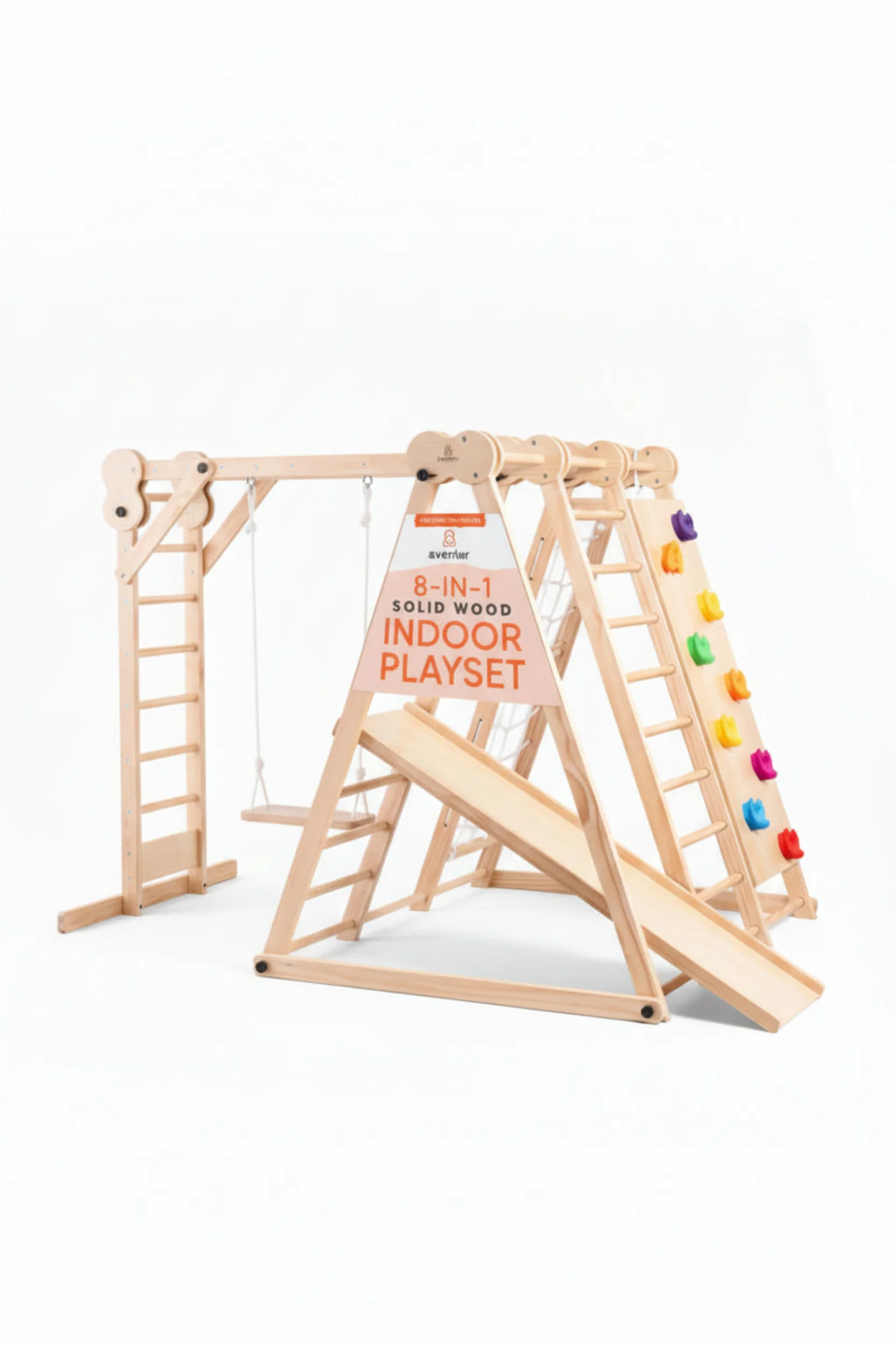 Chestnut 8-in-1 Foldable Jungle Gym for Toddlers, Indoor, Montessori Inspired - Image 10