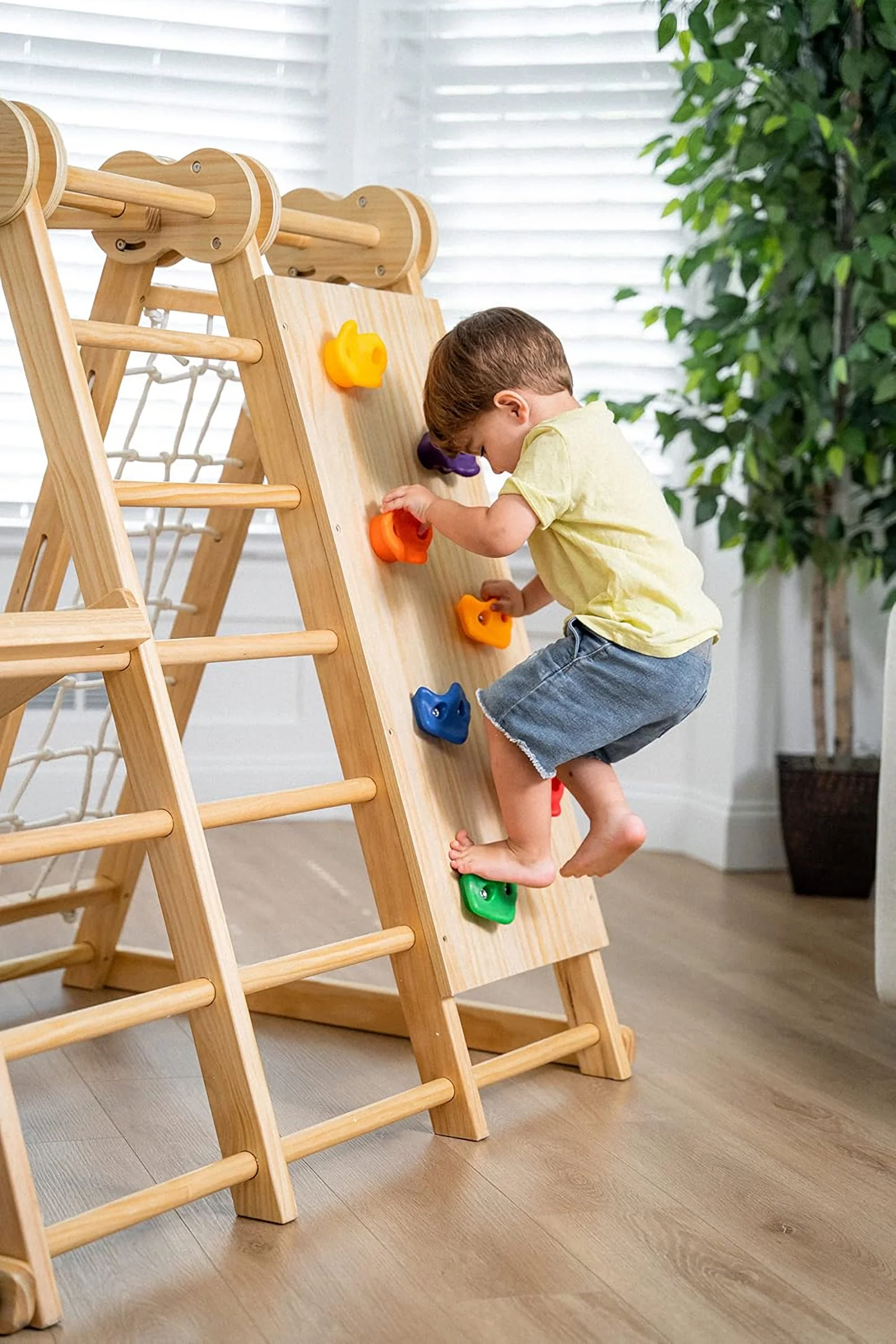 Chestnut 8-in-1 Foldable Jungle Gym for Toddlers, Indoor, Montessori Inspired - Image 4