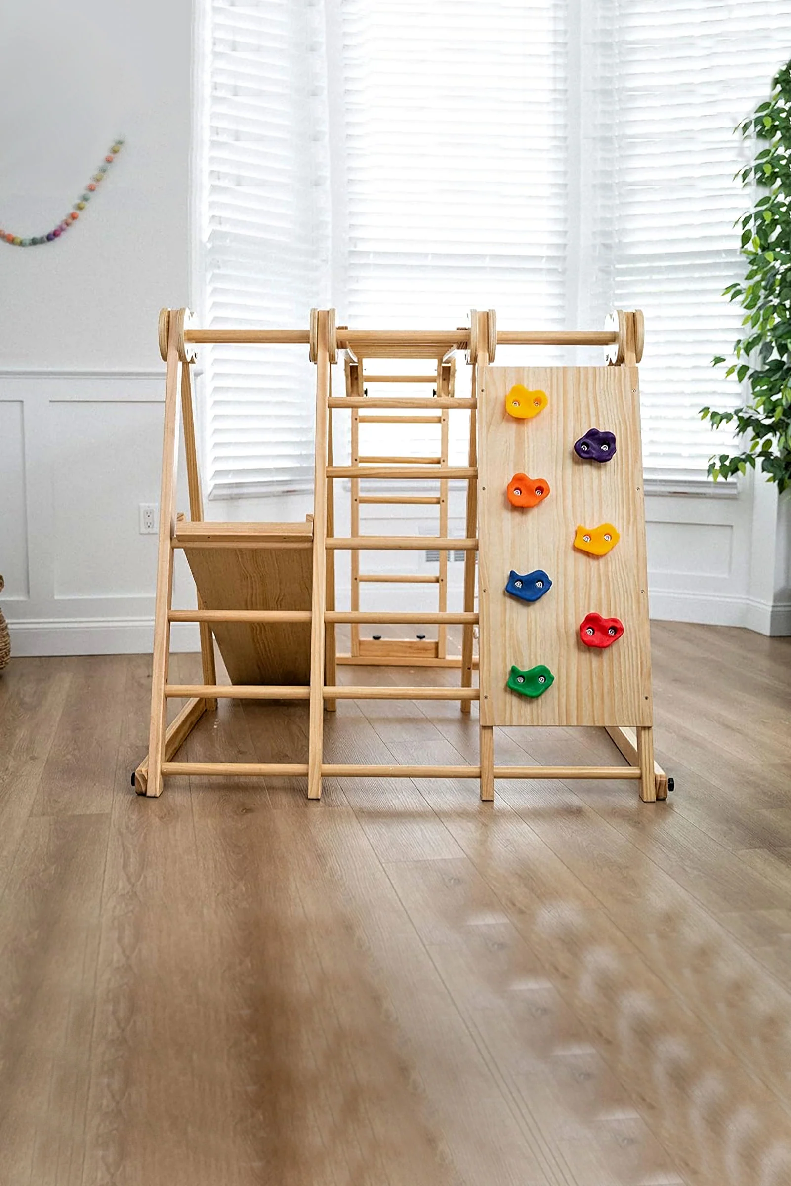 Chestnut 8-in-1 Foldable Jungle Gym for Toddlers, Indoor, Montessori Inspired - Image 5