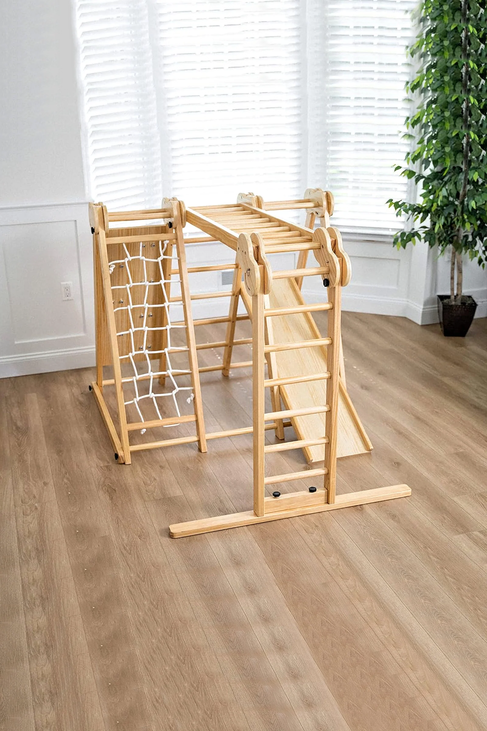 Chestnut 8-in-1 Foldable Jungle Gym for Toddlers, Indoor, Montessori Inspired - Image 6