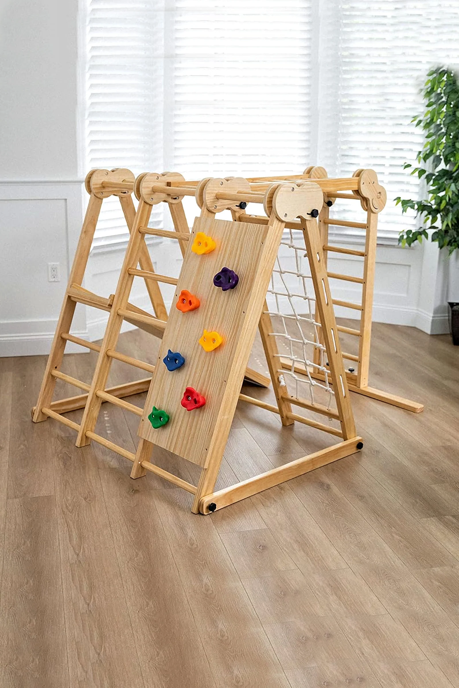 Chestnut 8-in-1 Foldable Jungle Gym for Toddlers, Indoor, Montessori Inspired - Image 7