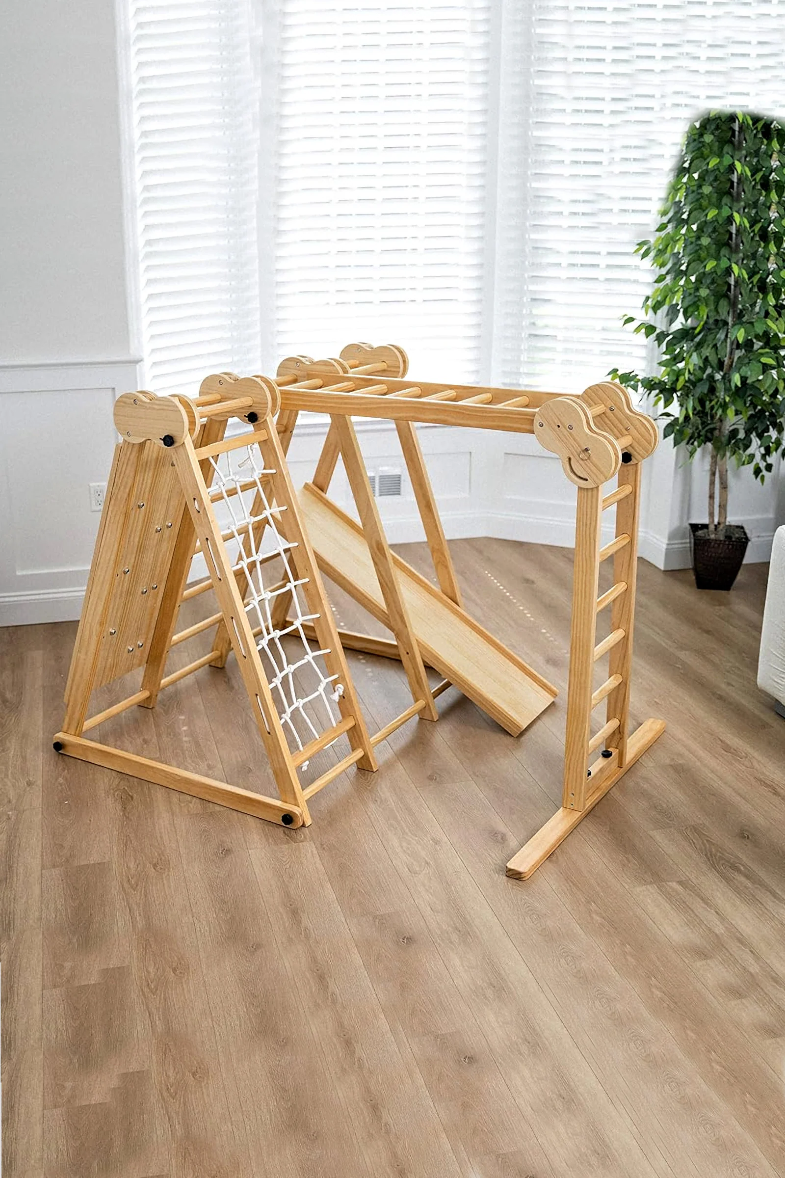 Chestnut 8-in-1 Foldable Jungle Gym for Toddlers, Indoor, Montessori Inspired - Image 8