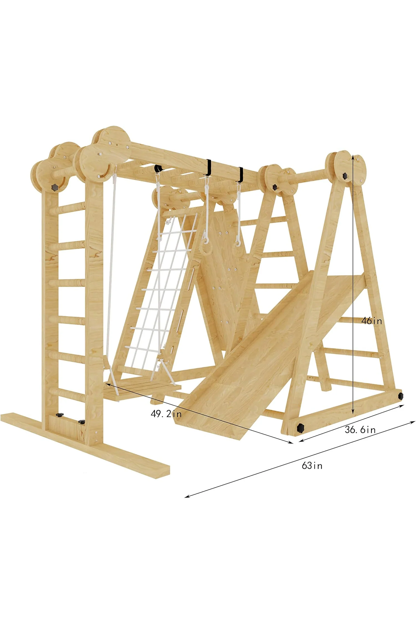 Chestnut 8-in-1 Foldable Jungle Gym for Toddlers, Indoor, Montessori Inspired - Image 9