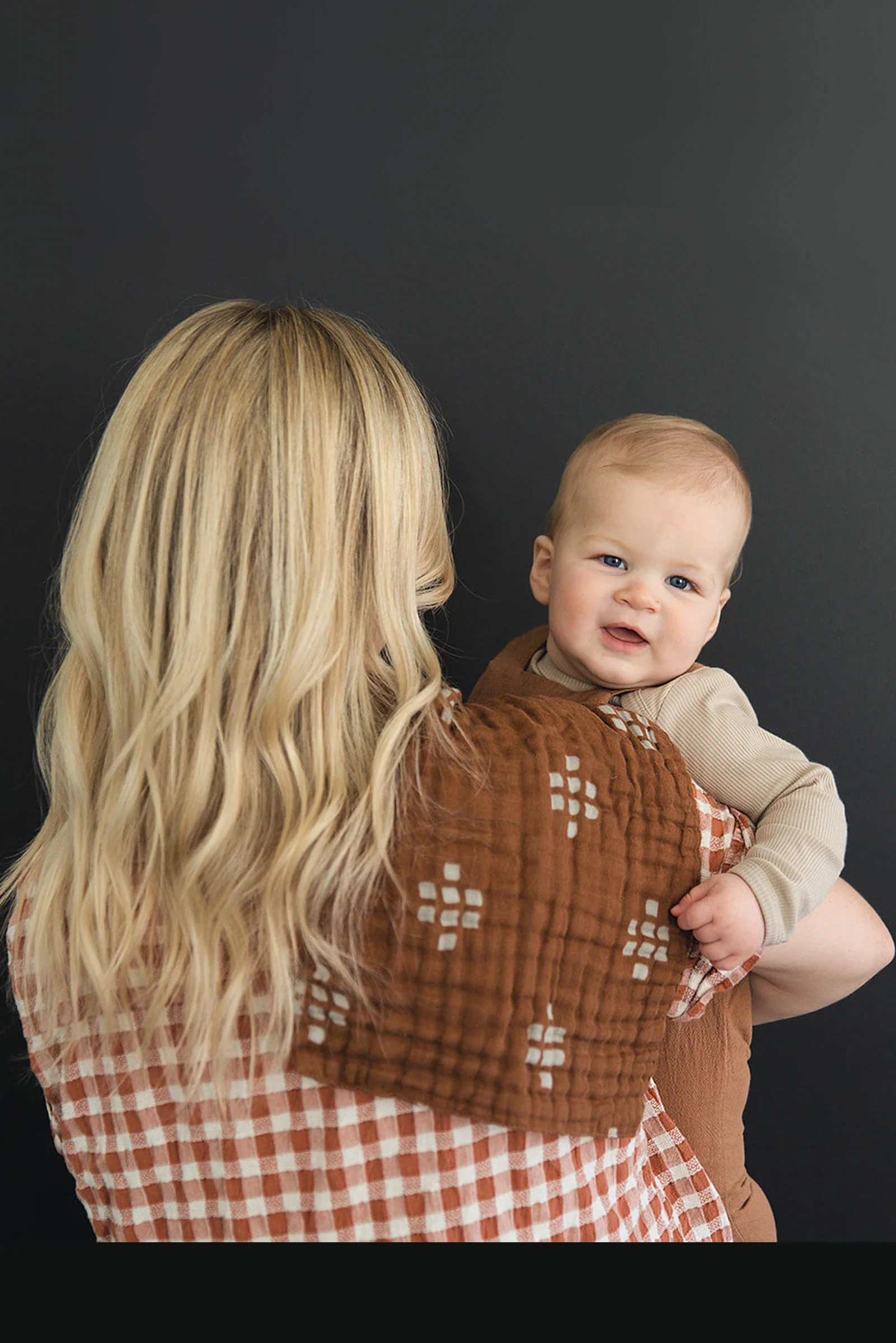 Mebie Baby Chestnut Textile Muslin Burp Cloth, 100% Cotton, Baby Essentials