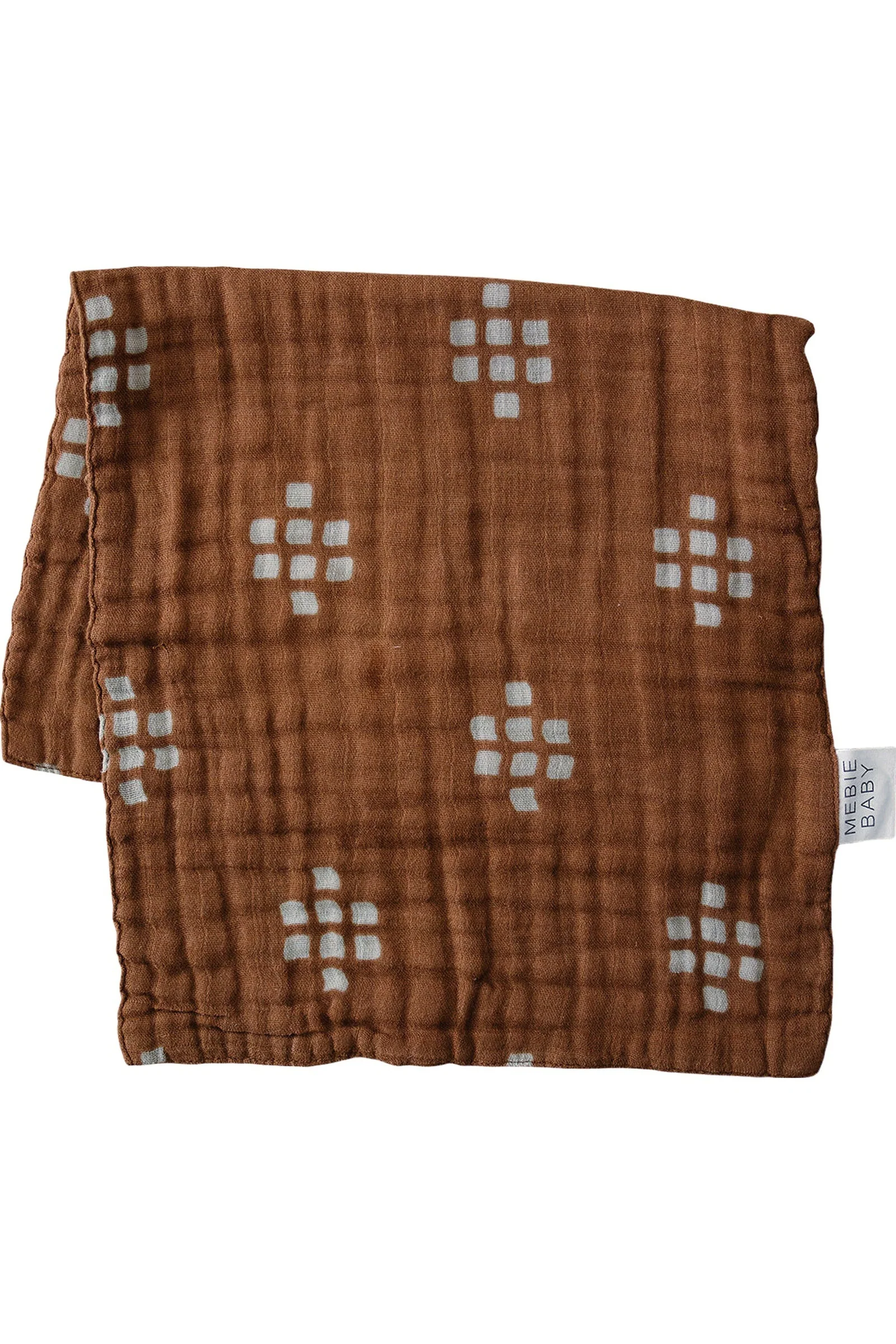 Mebie Baby Chestnut Textile Muslin Burp Cloth, 100% Cotton, Baby Essentials - Image 2