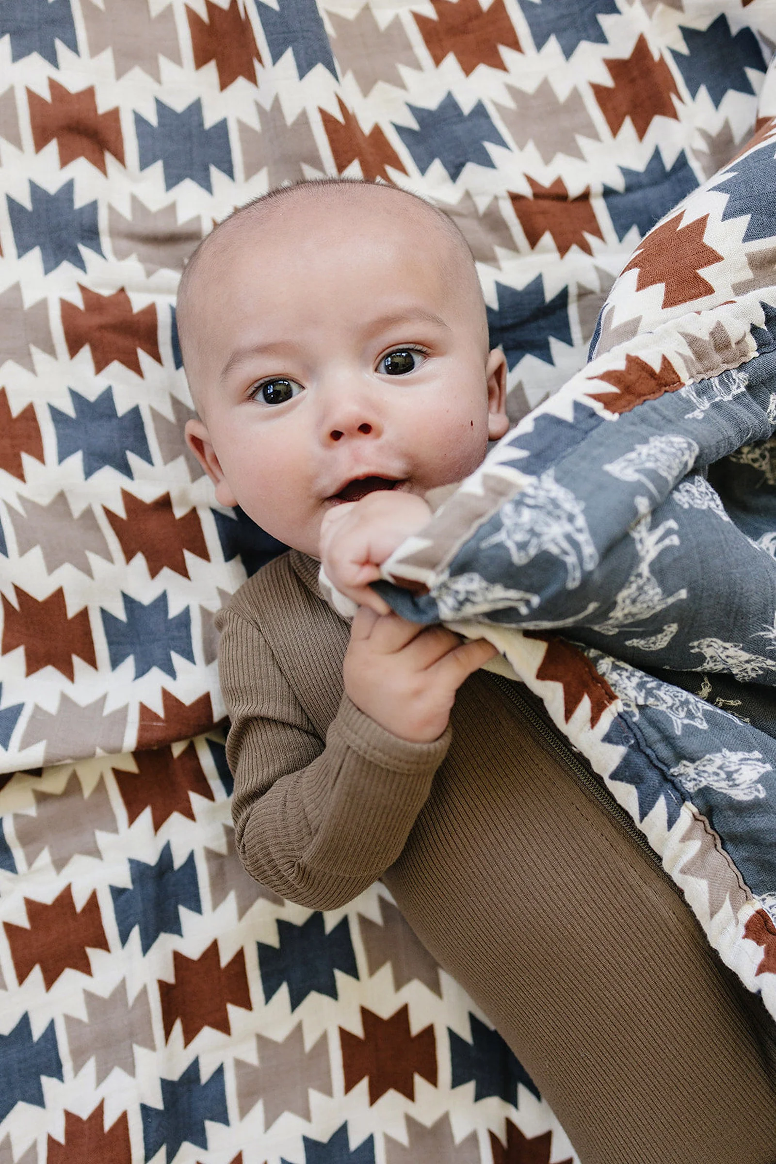 Mebie Baby Cocoa Ribbed Zipper Footed Pajama, Baby Essentials, Organic Cotton - Image 5